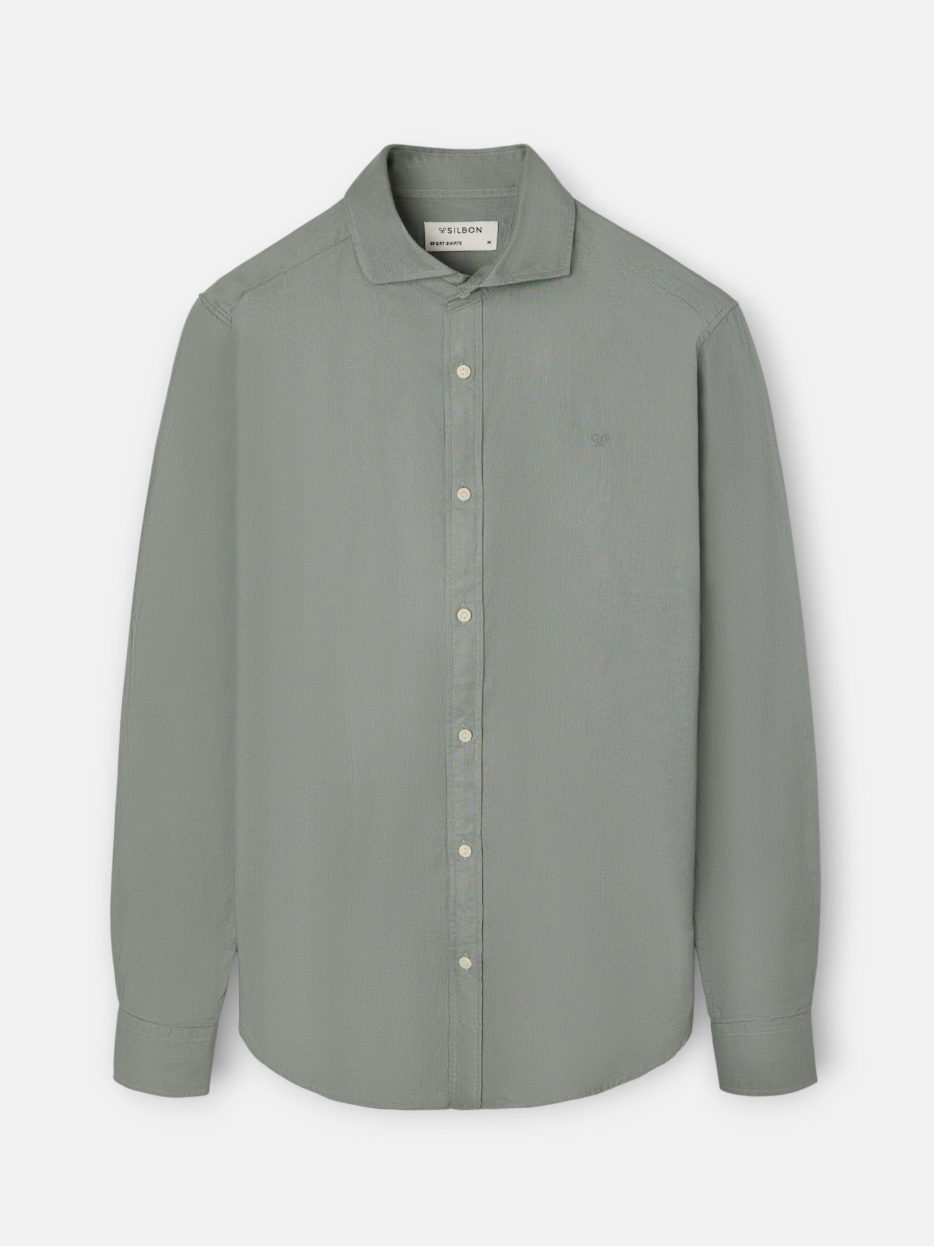 Camisa sport estrutura espinha verde claro