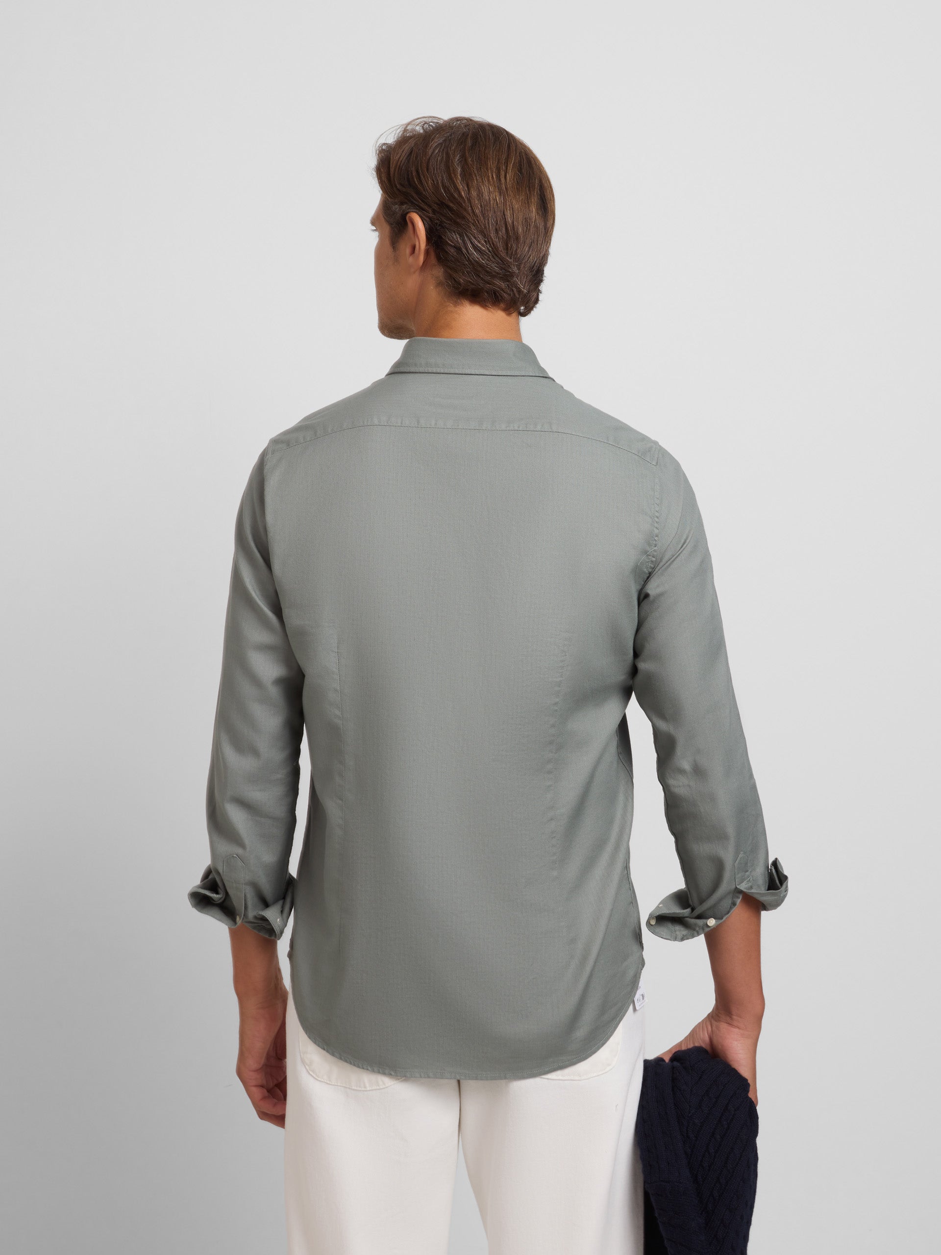 Camisa sport estrutura espinha verde claro