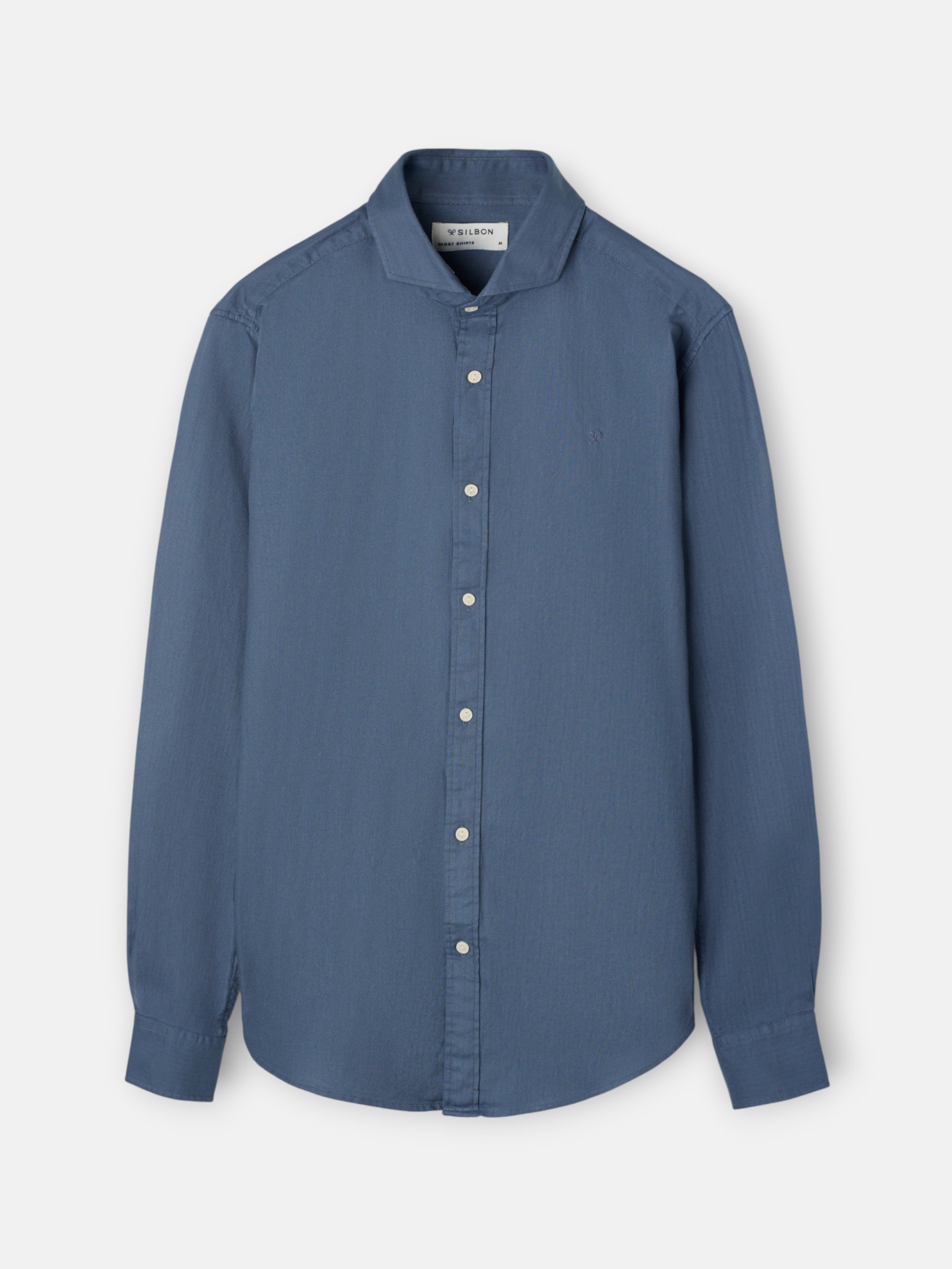 Chemise de sport structurée à chevrons bleu indigo