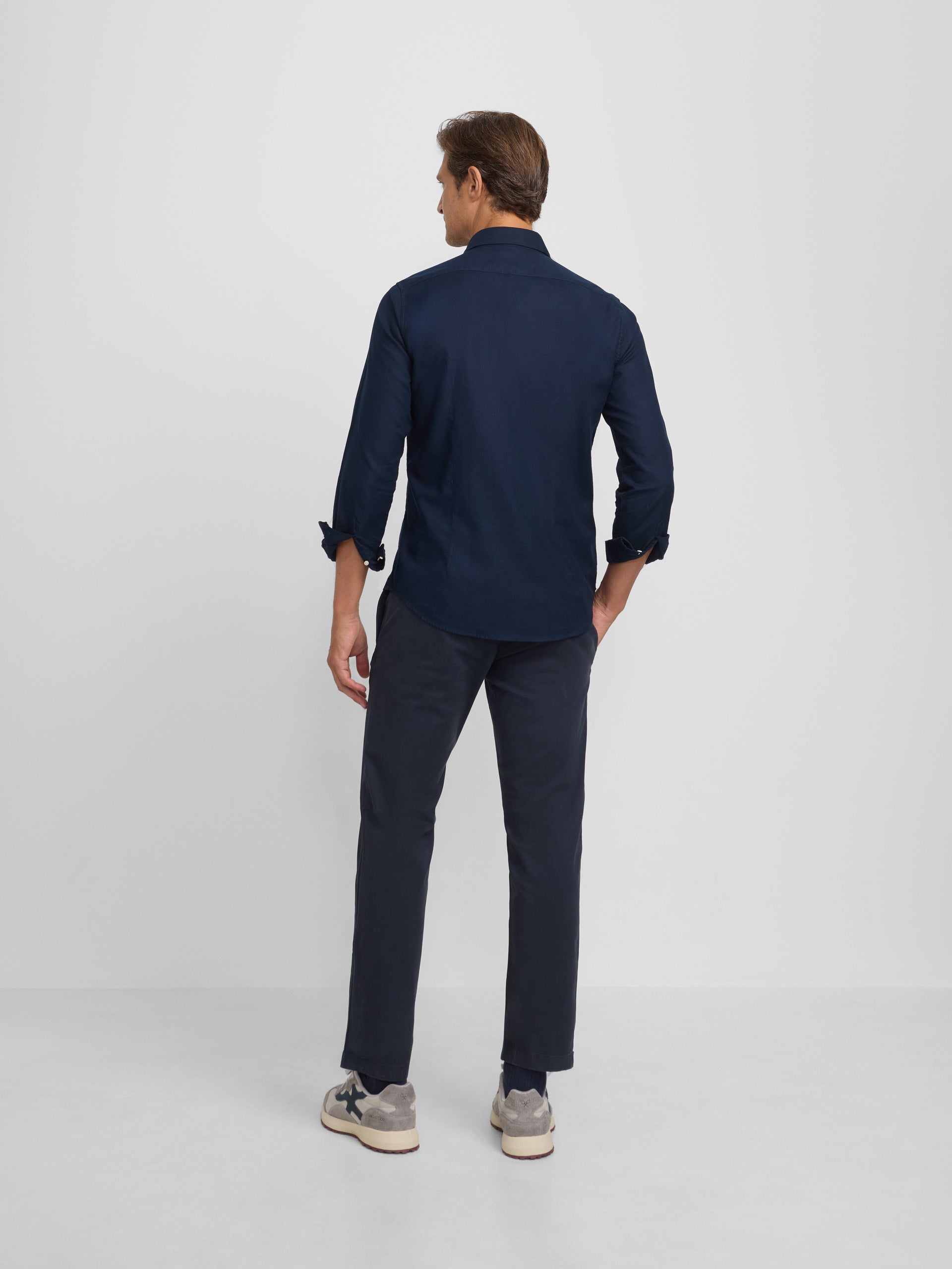 Camisa sport estructura espiga navy