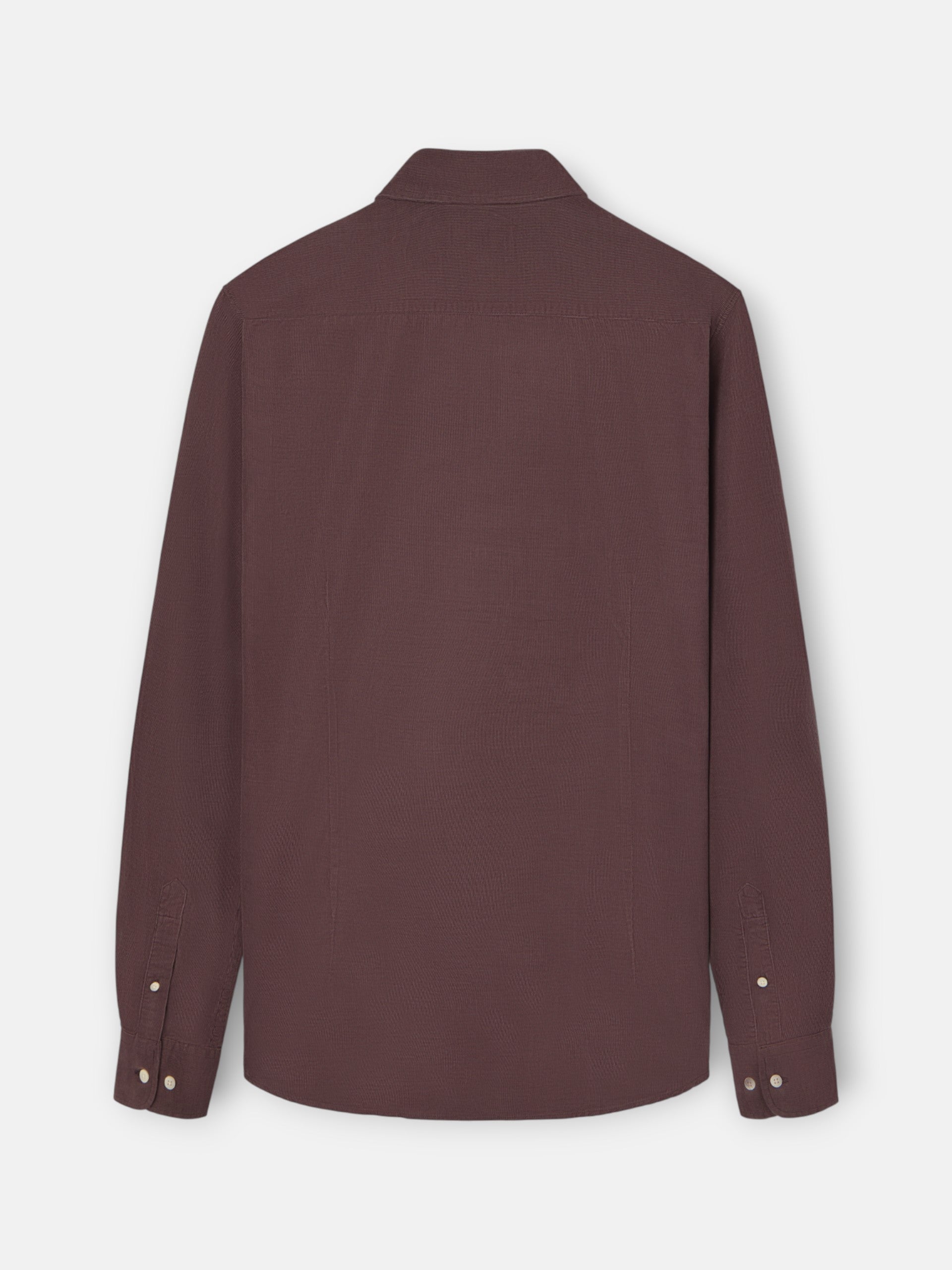 Burgundy corduroy cutaway collar sport shirt