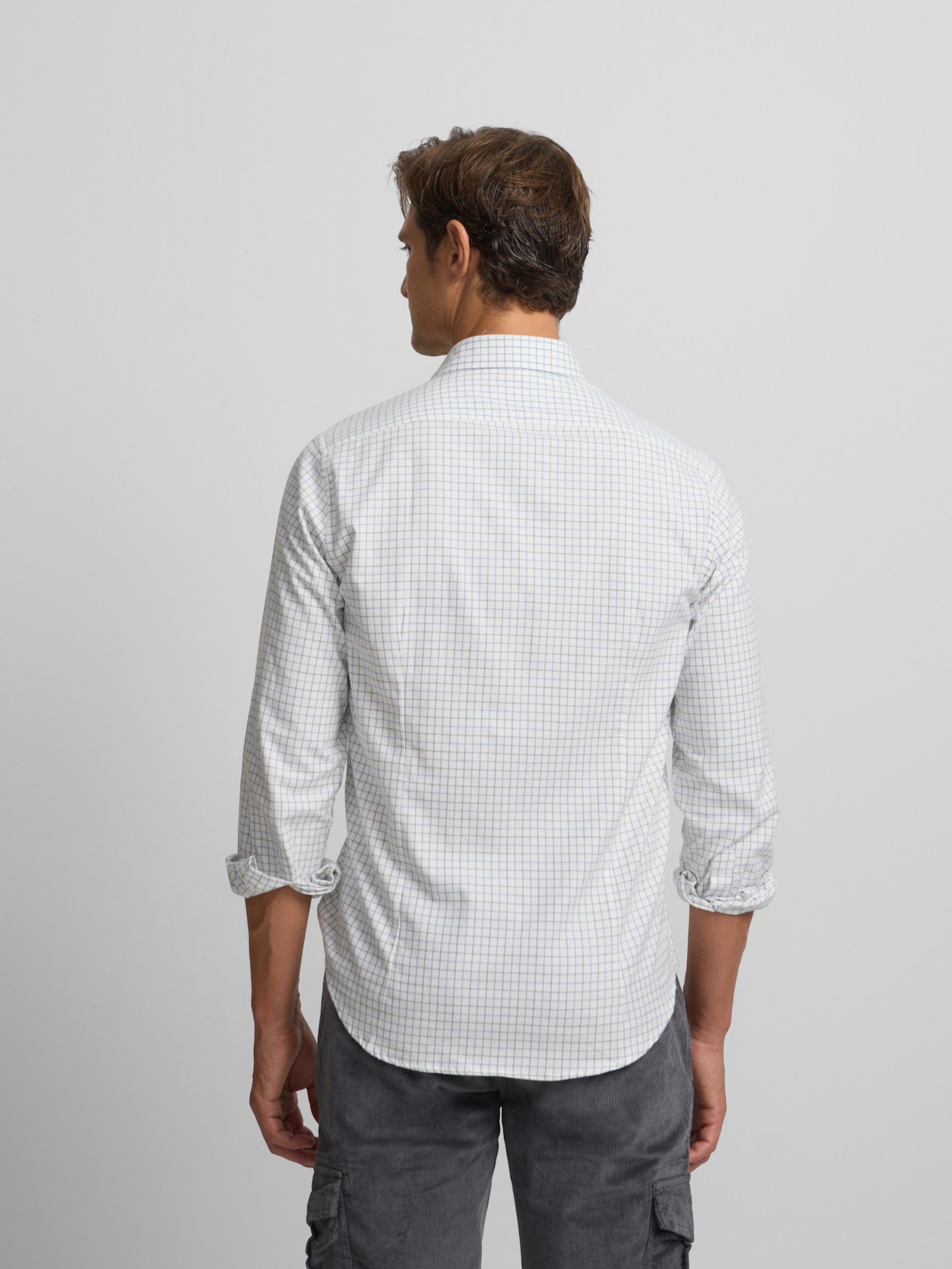 Chemise sport chaude, chemise à carreaux bleu chasseur et vert