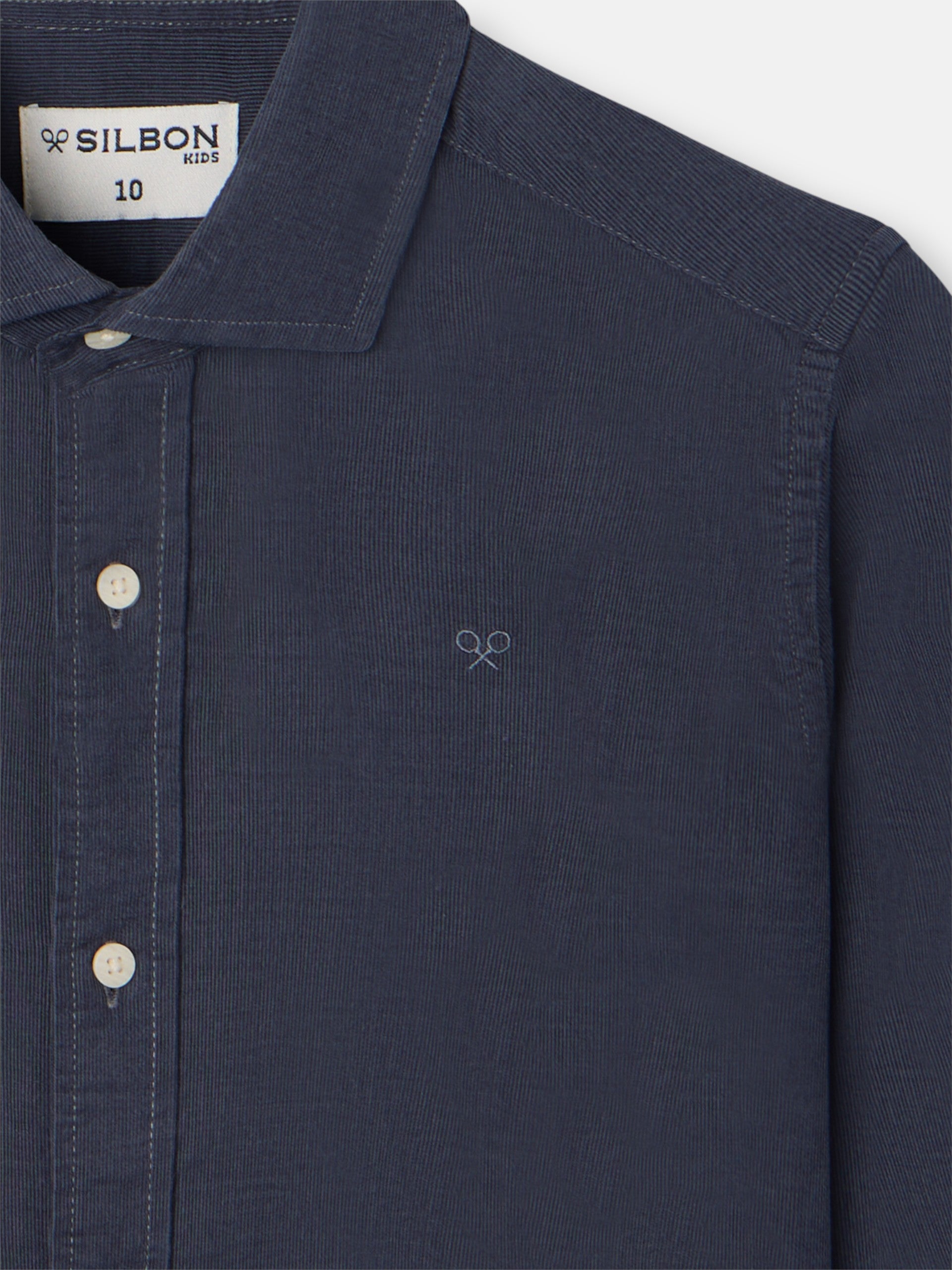 Indigo blue corduroy kids sport shirt
