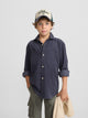 Indigo blue corduroy kids sport shirt