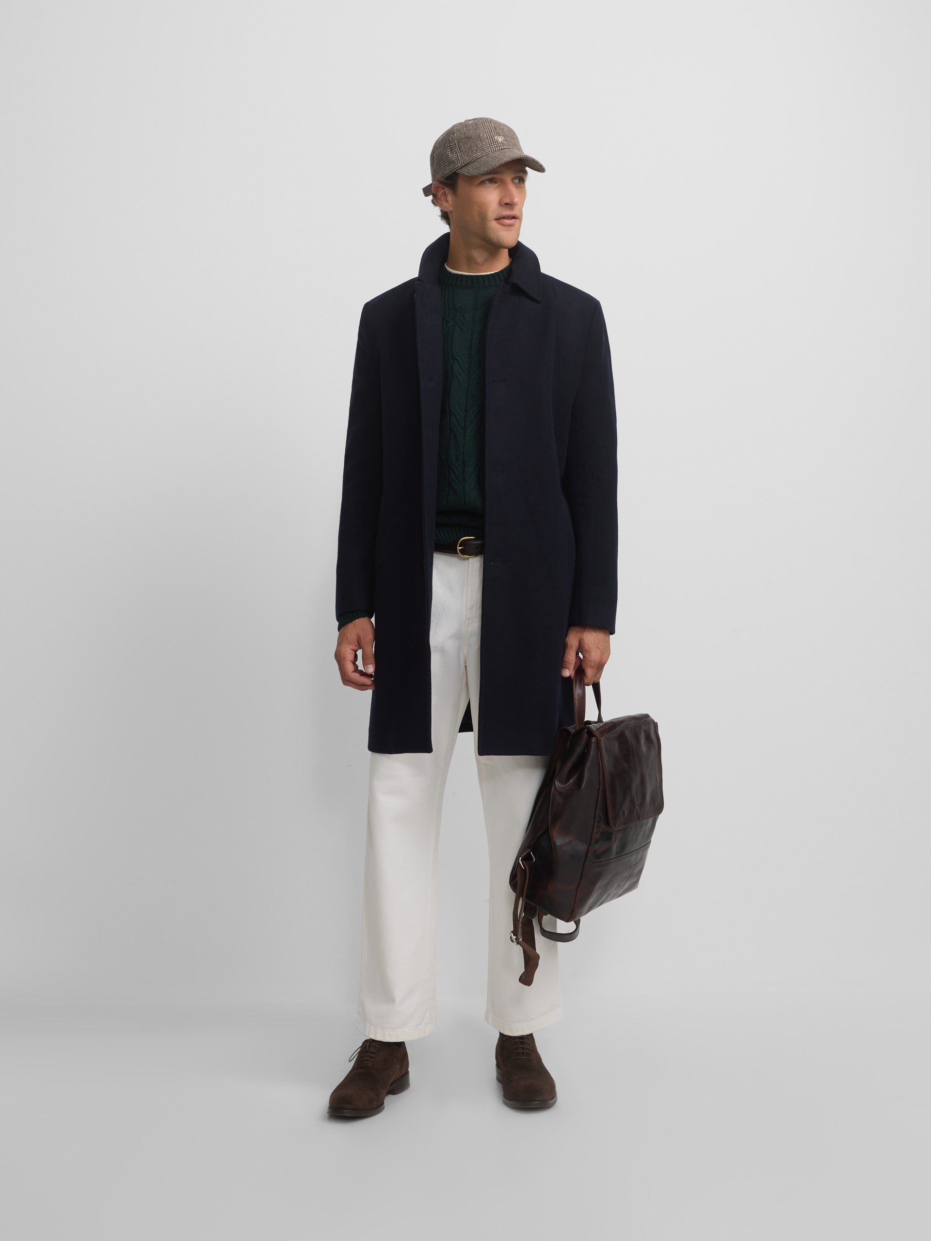 Navy blue straight coat