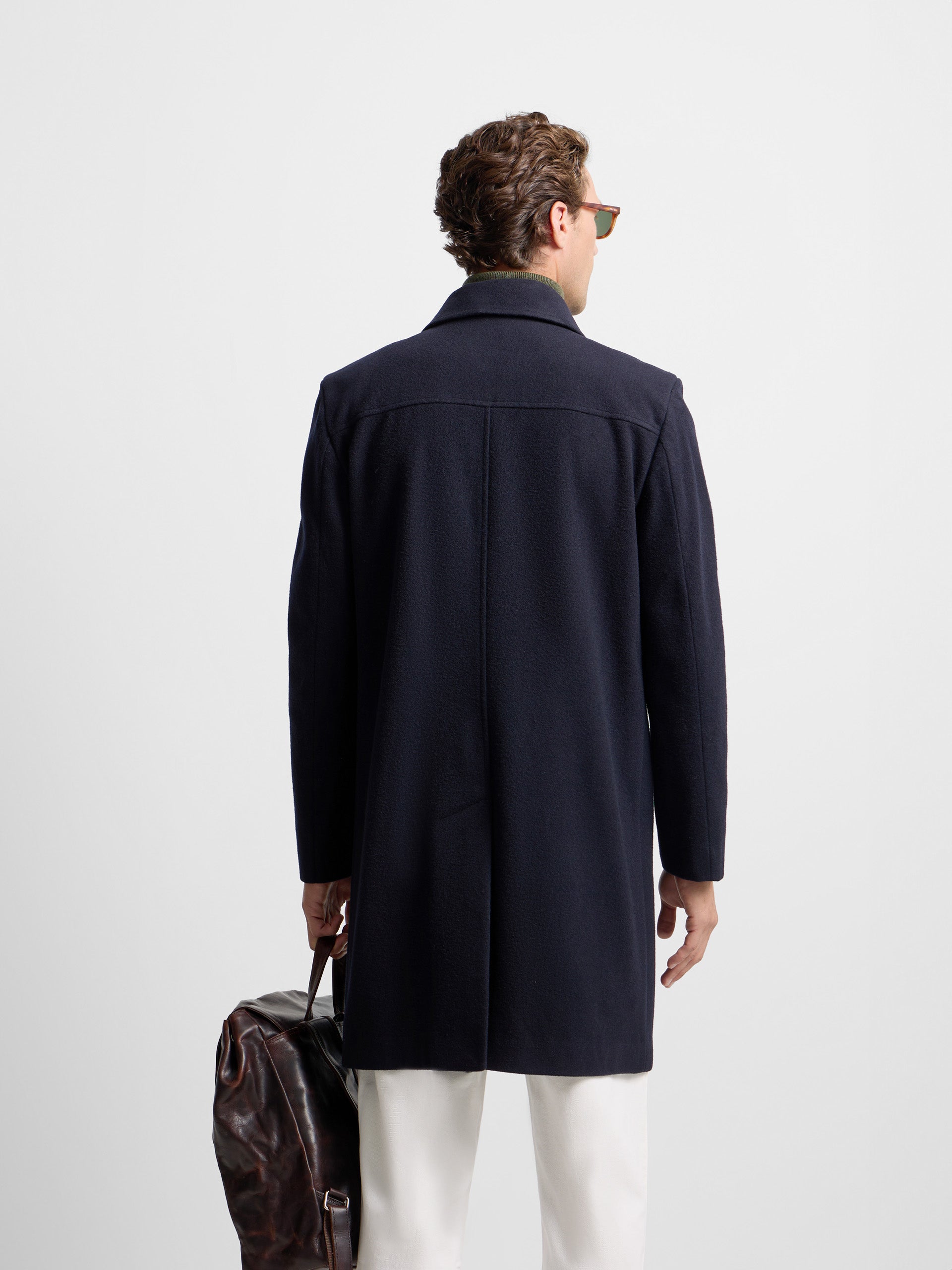 Navy blue straight coat