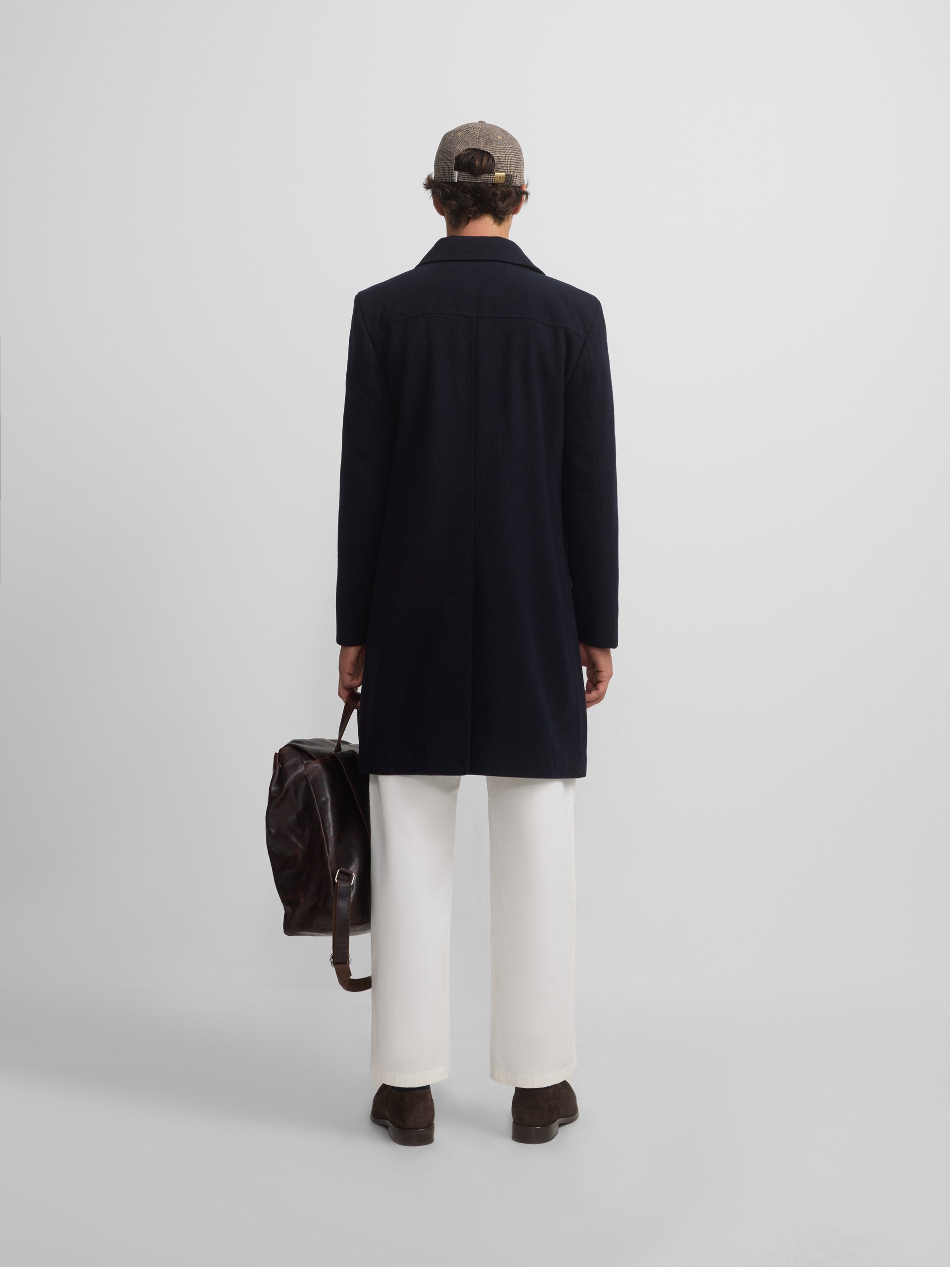 Navy blue straight coat