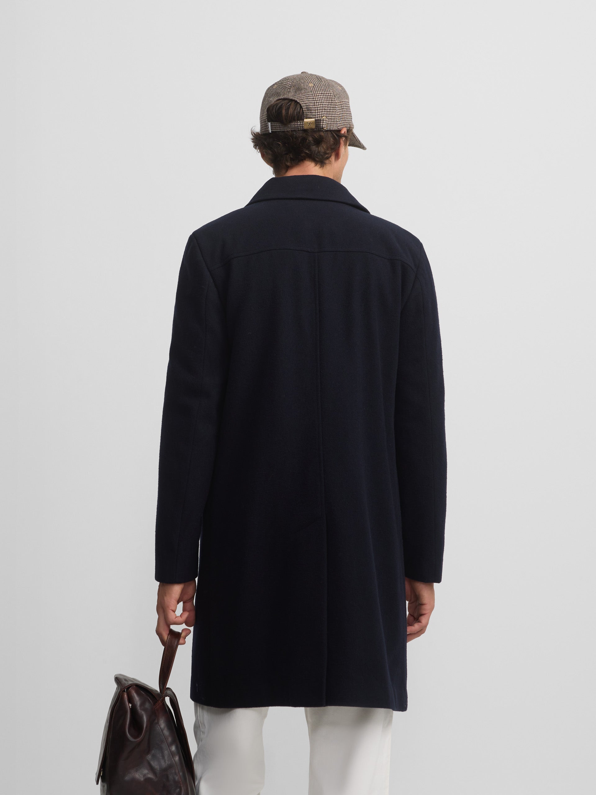 Navy blue straight coat