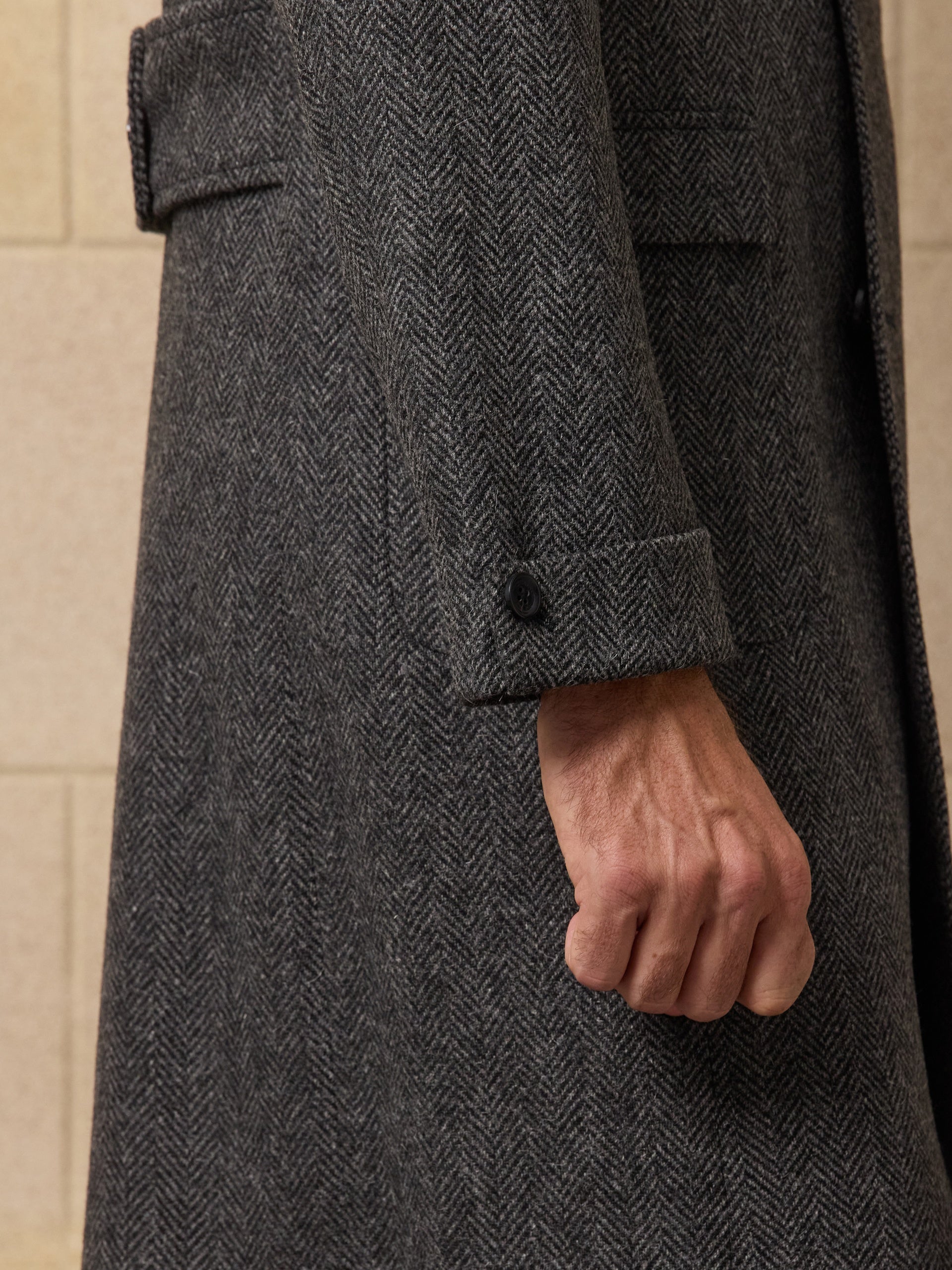 Unique grey herringbone coat