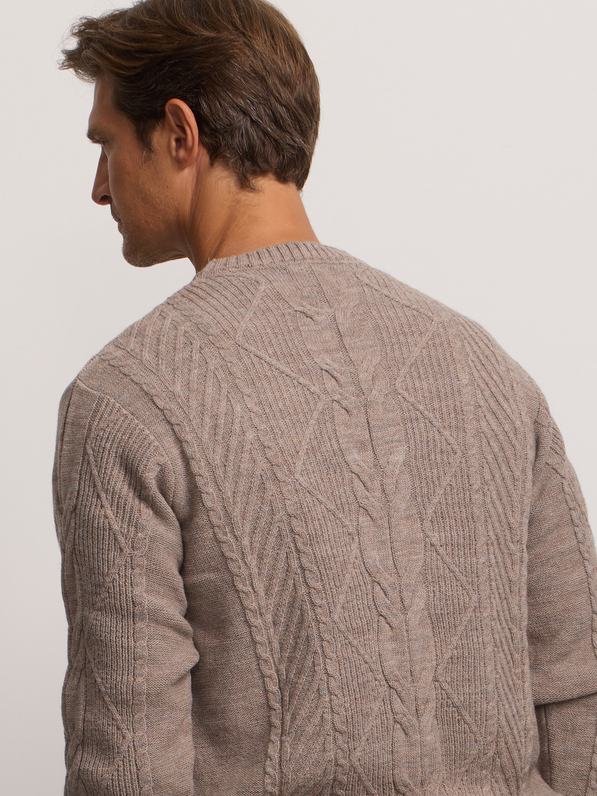 Light brown cable knit sweater