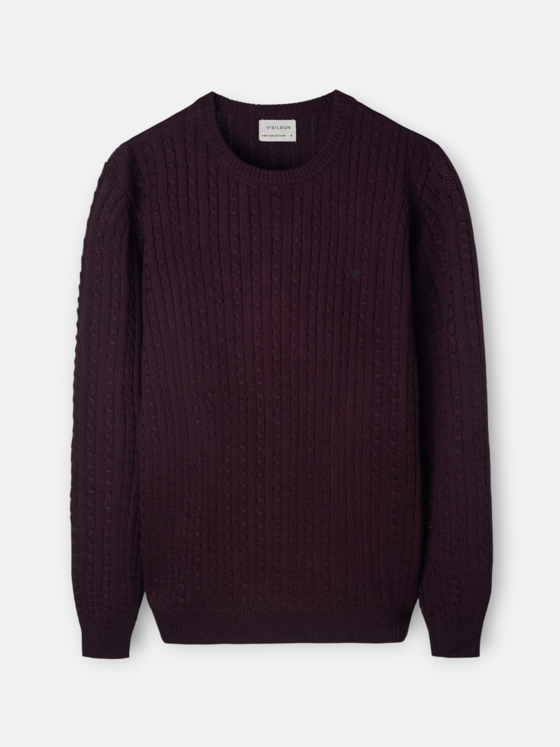 Classic burgundy cable knit sweater