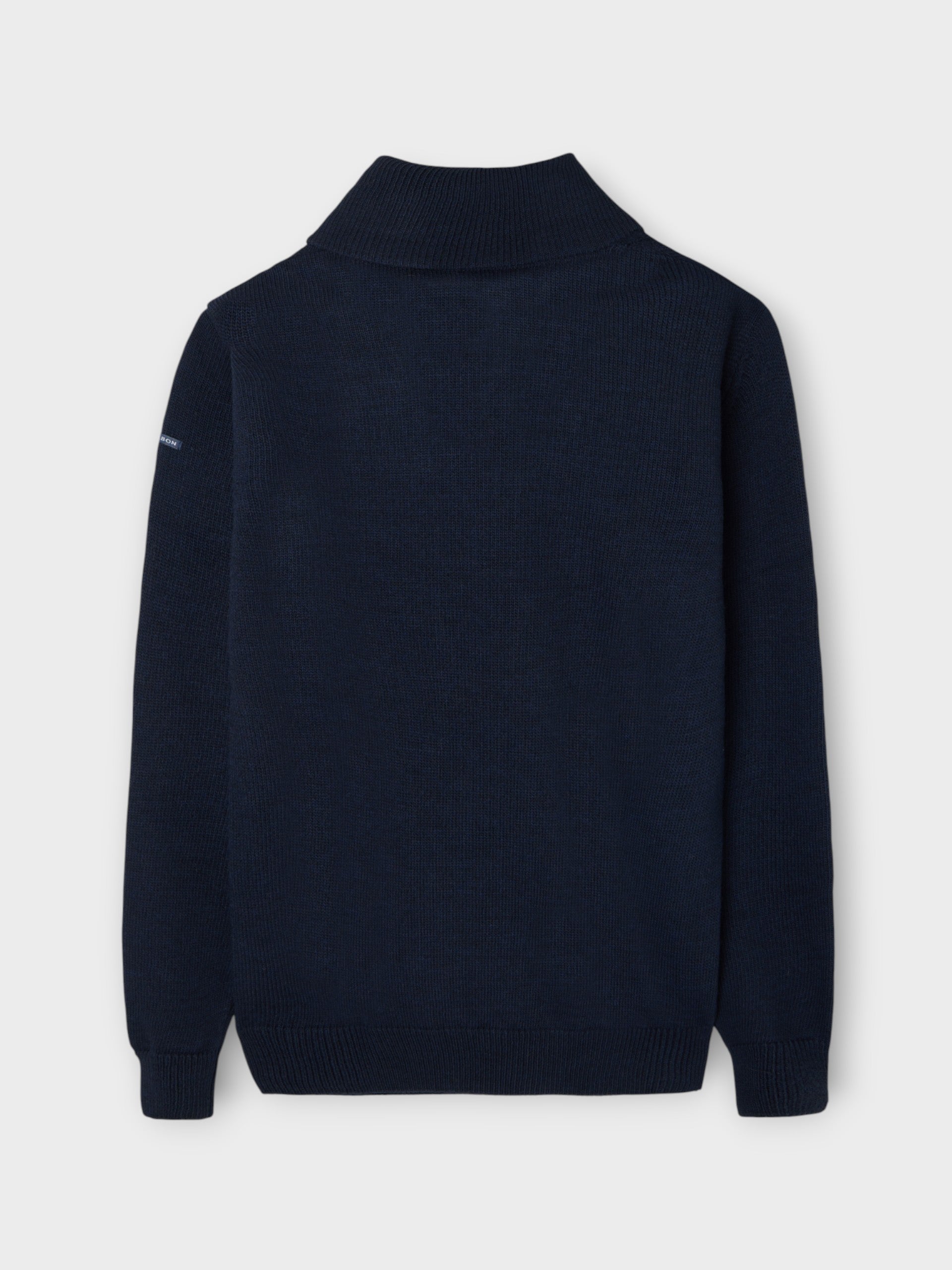 Navy blue shawl collar sweater