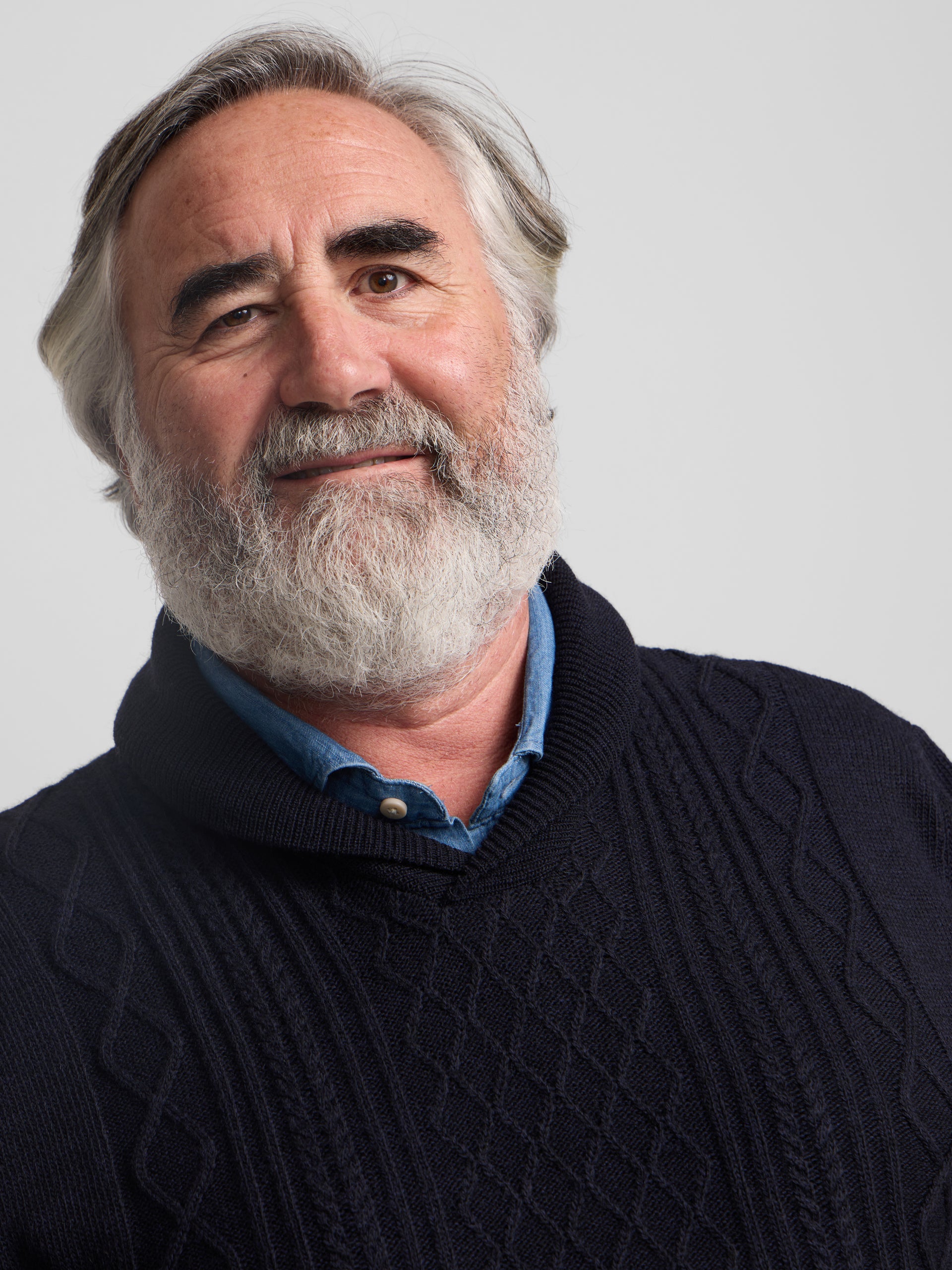 Navy blue shawl collar sweater