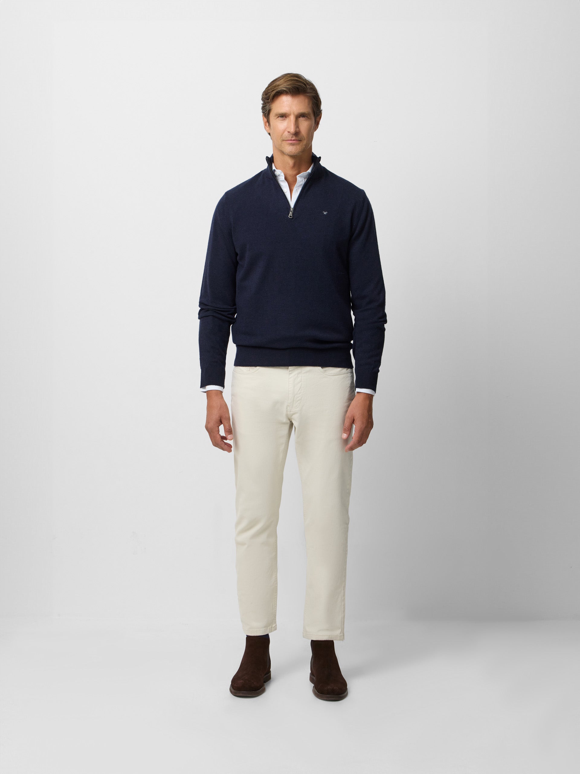 Navy blue half zip jersey