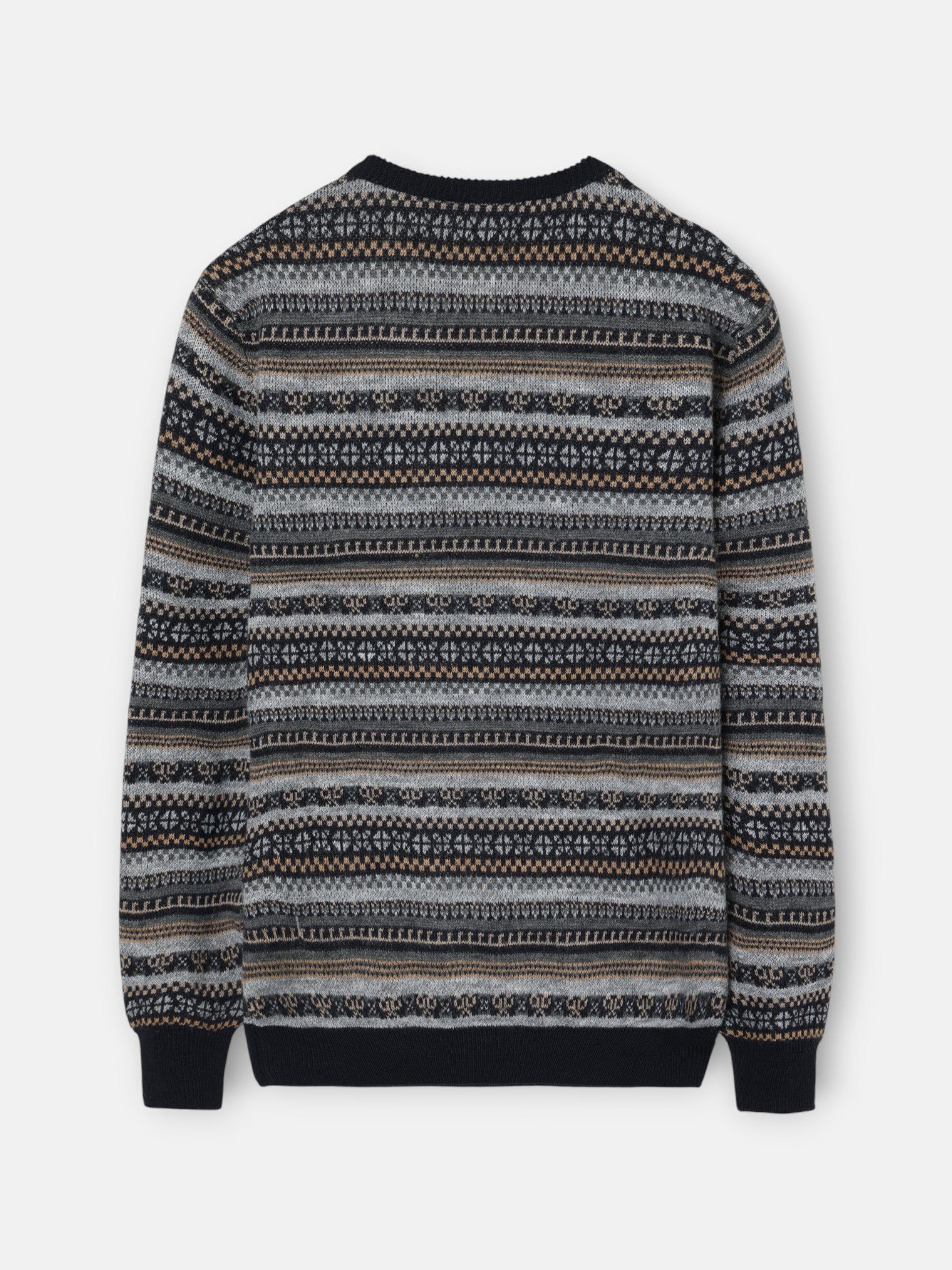 jersey jacquard ethnique bleu