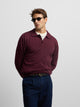 Pull col polo bordeaux