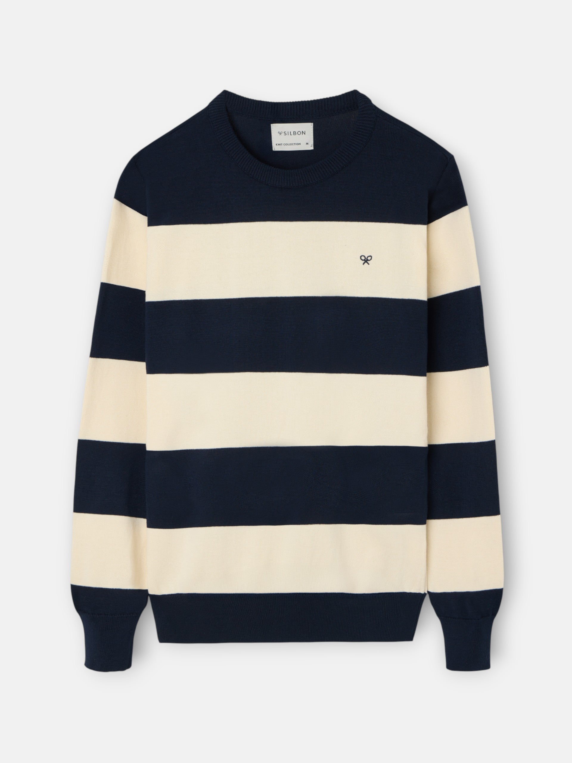 Camisola às riscas bege