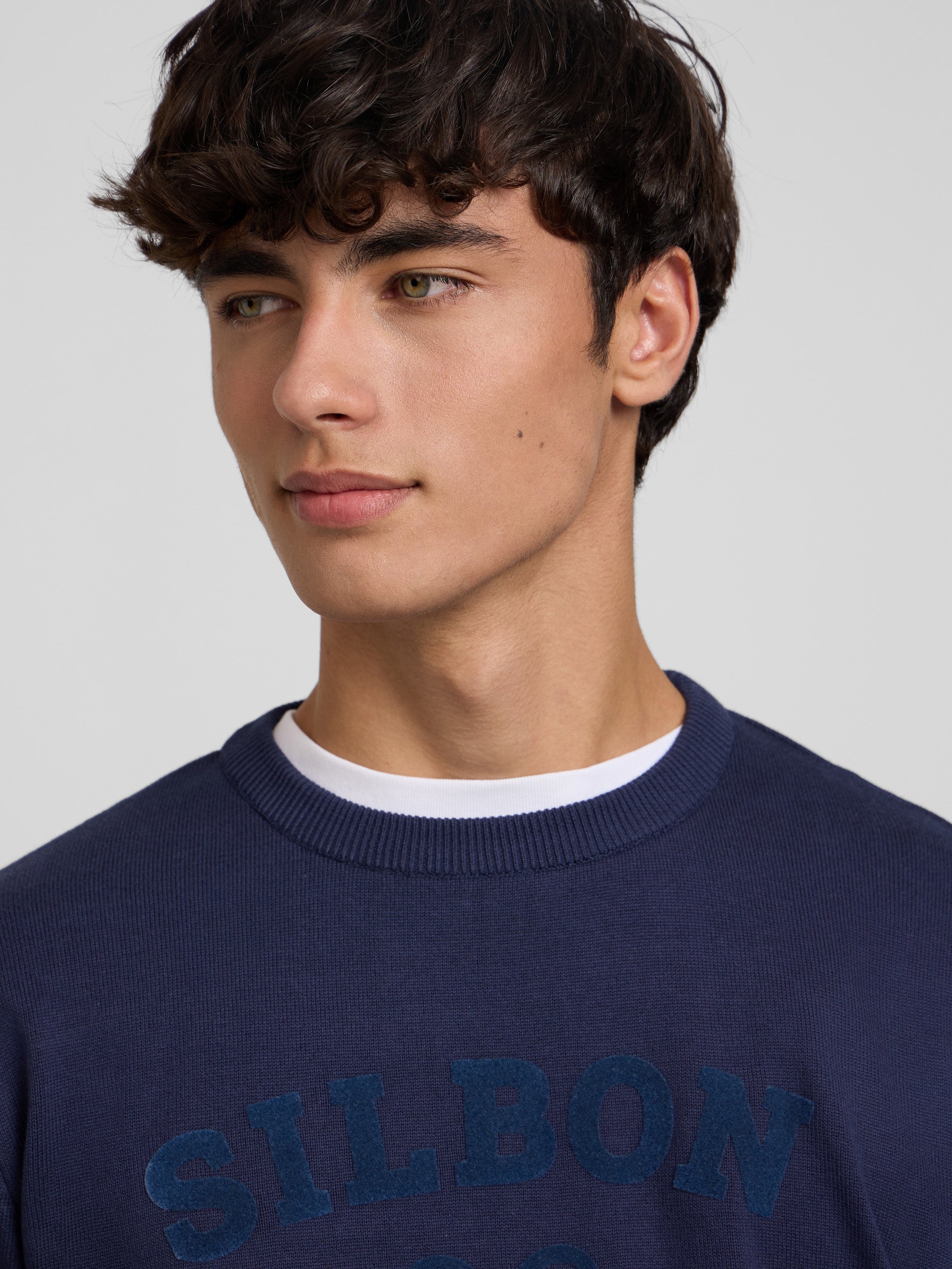 Camisola meia raquete azul-marinho