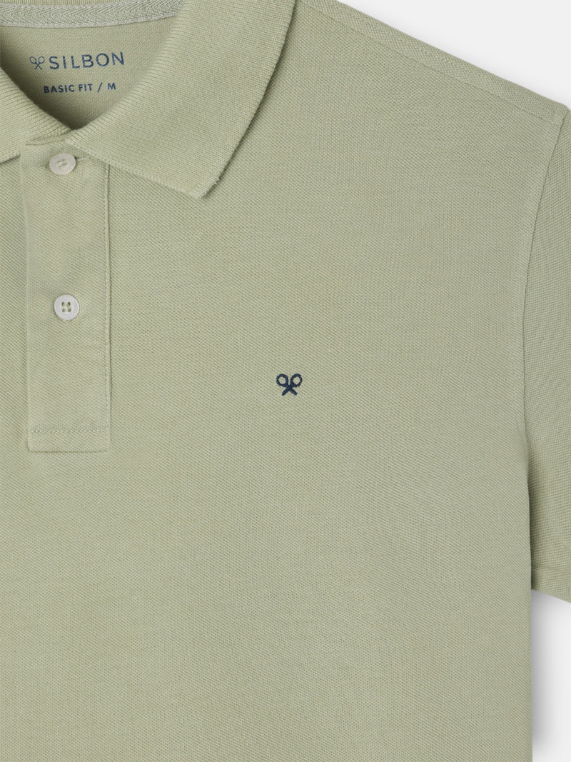 Classic plain medium green polo