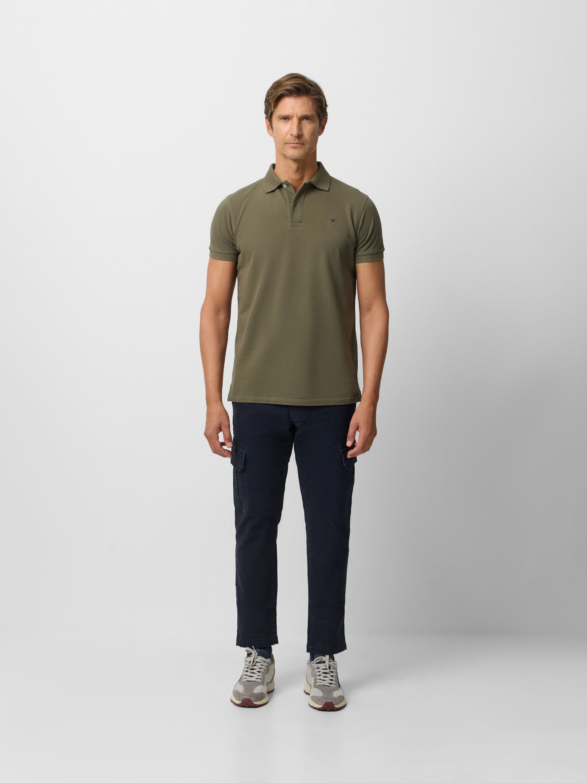 Classic plain dark green polo shirt