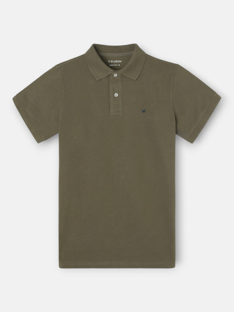 Polo clasico liso verde oscuro