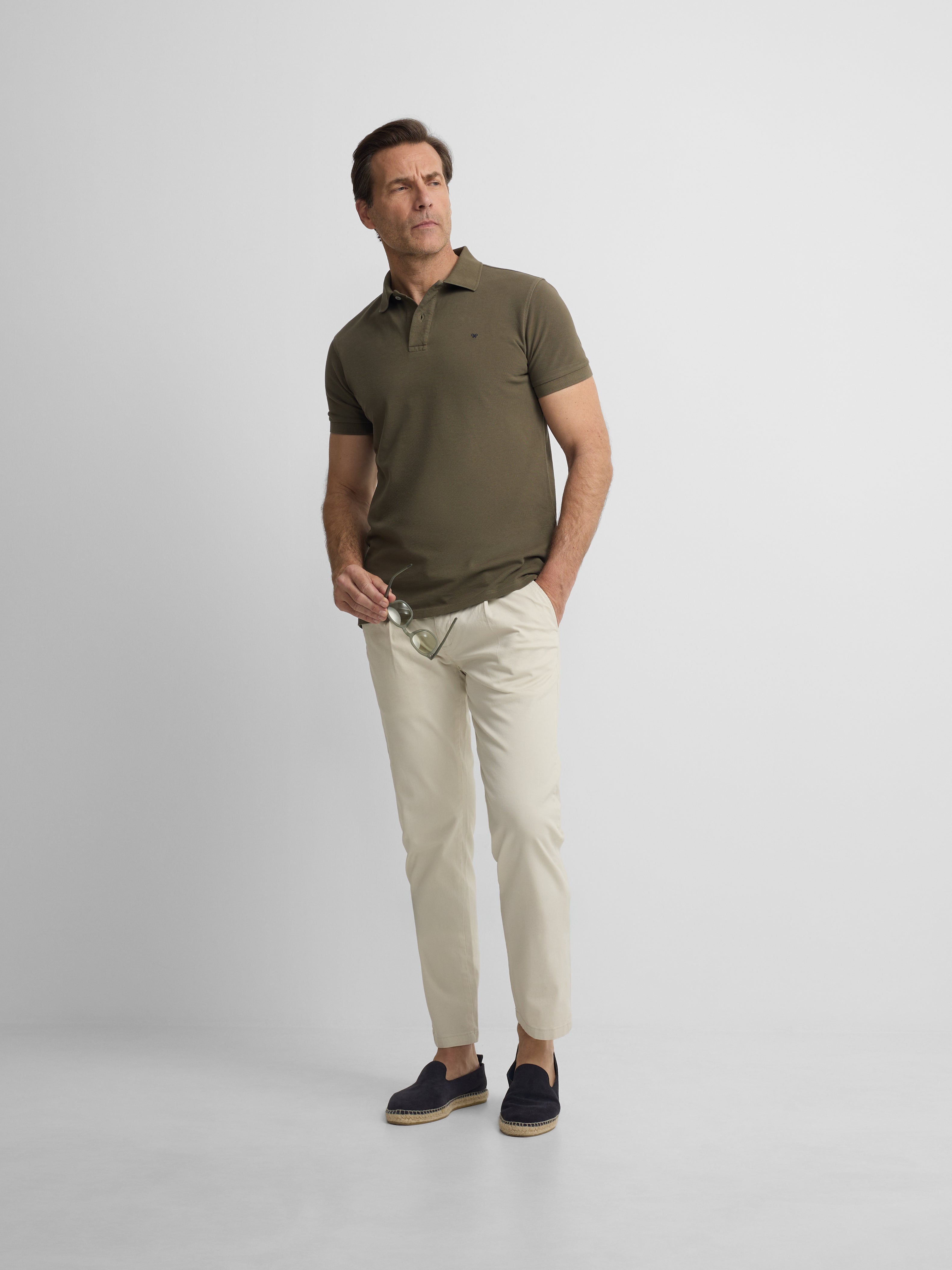 Polo clasico liso verde oscuro