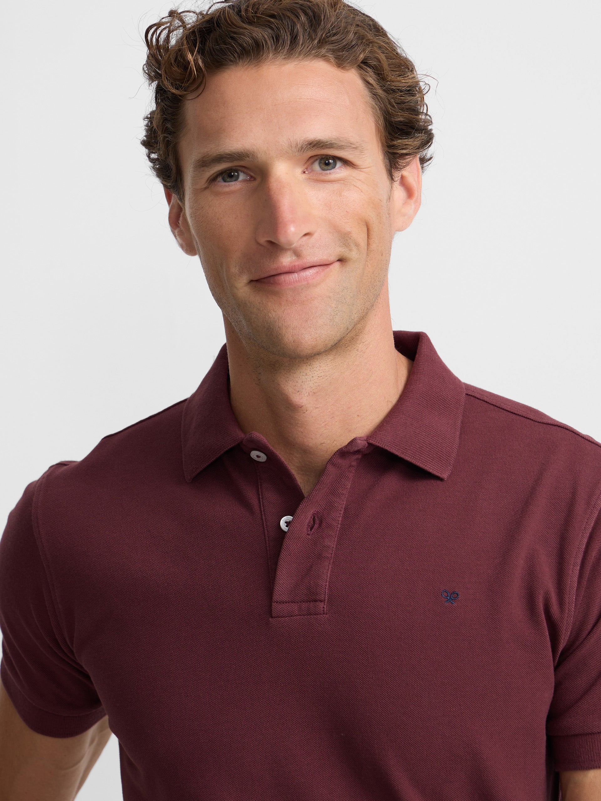 Classic plain burgundy polo