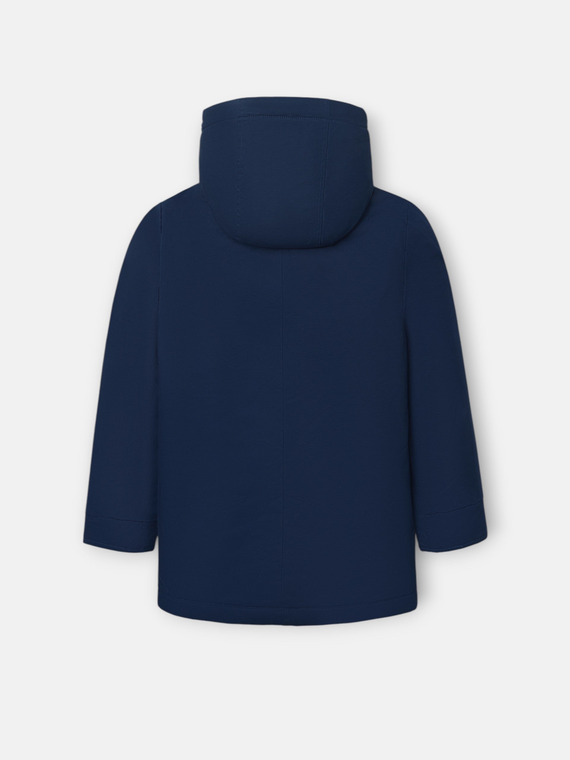 Casaco de criança com capuz e bolsos azul-marinho