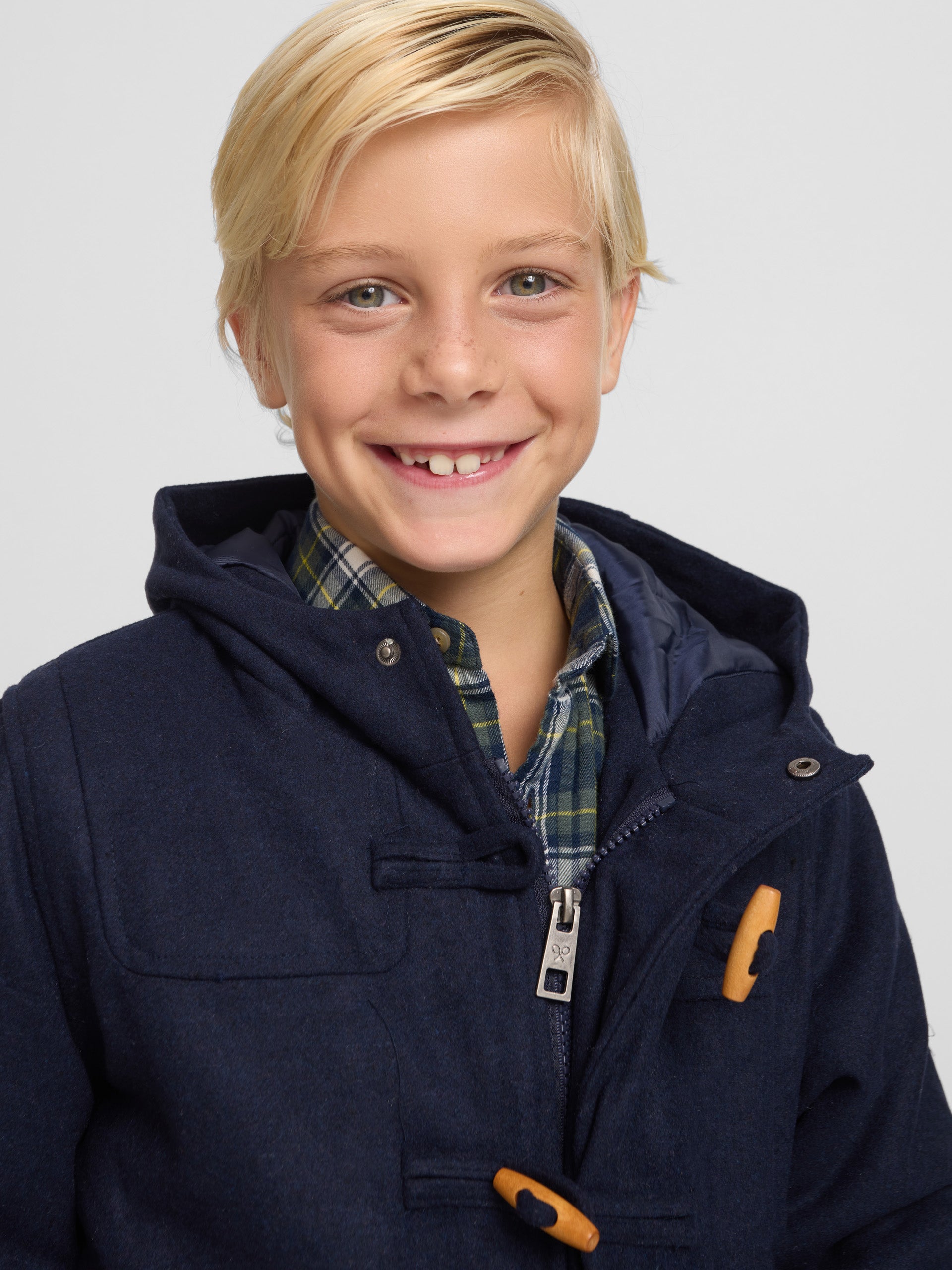 Manteau classique bleu marine pour enfant