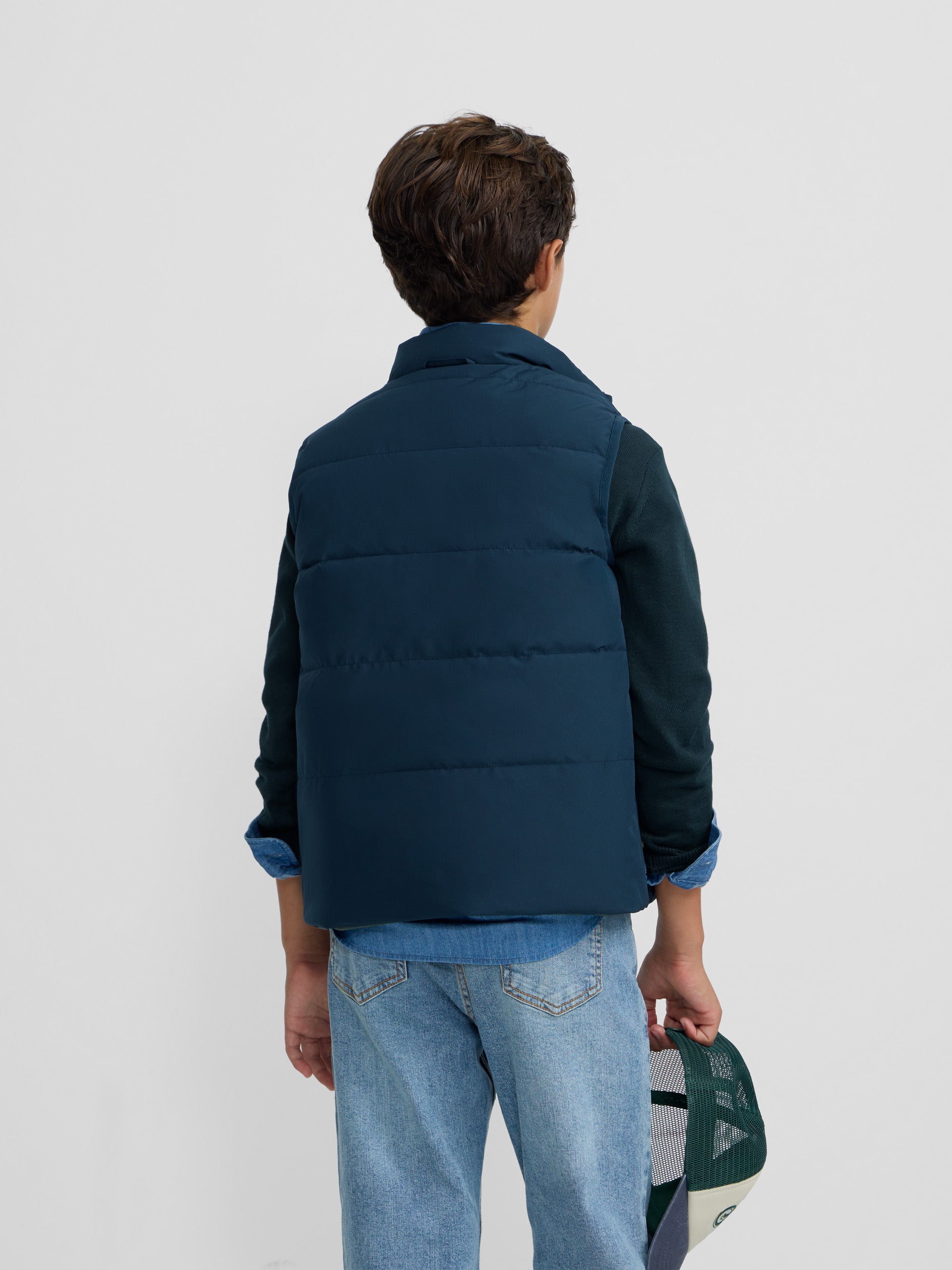 Navy green reversible kids vest