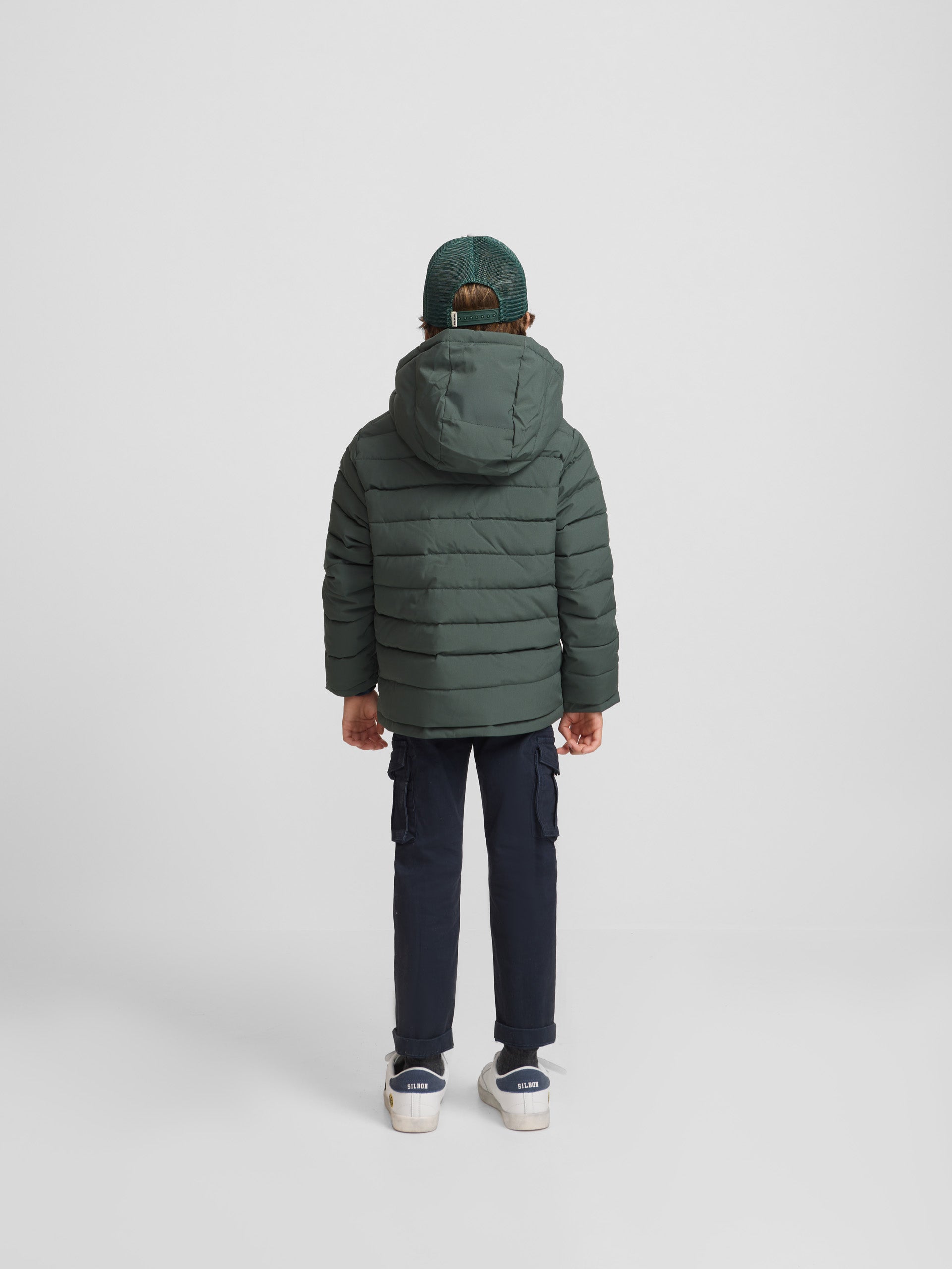 Abrigo kids reversible marino verde