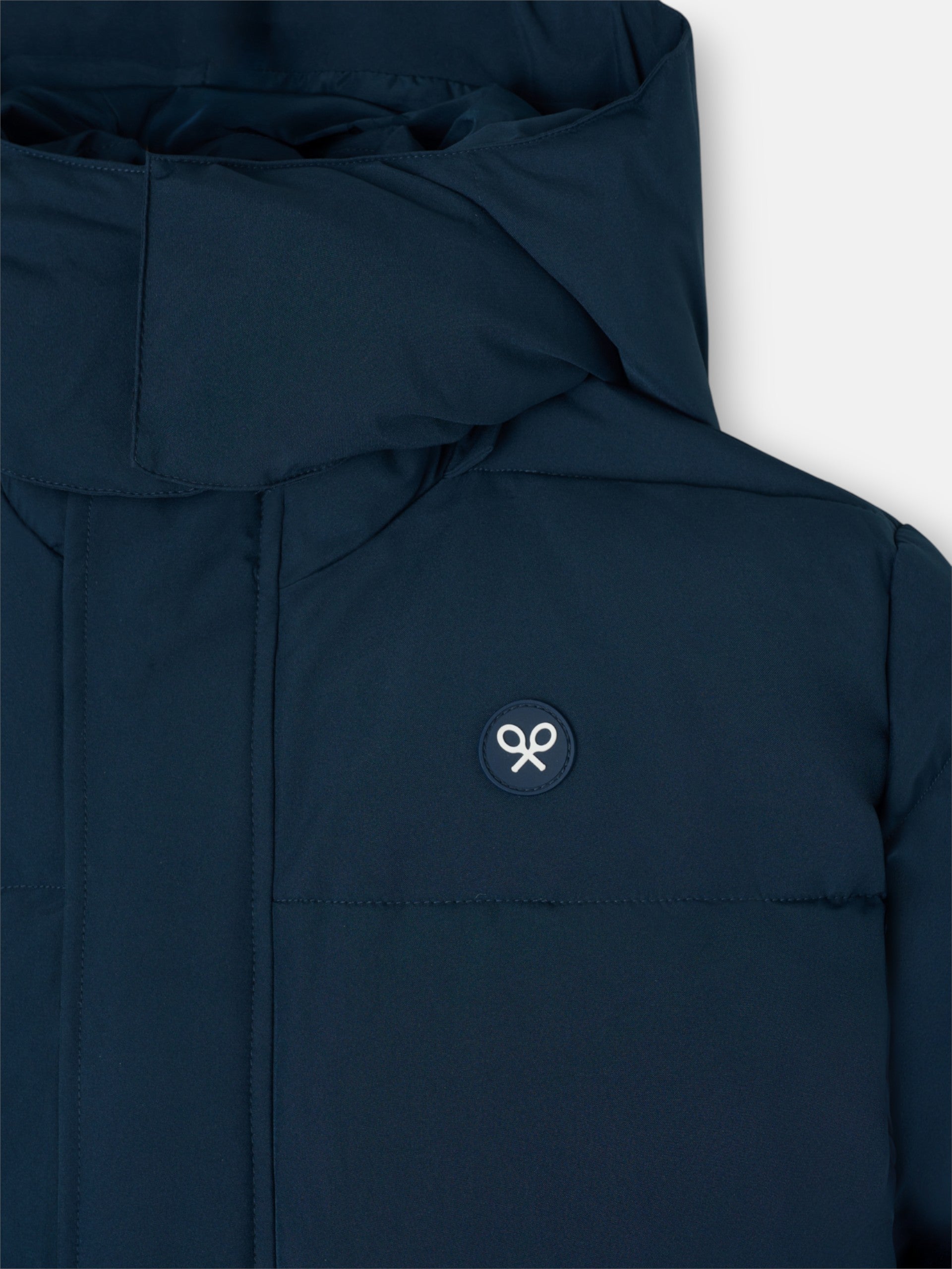 Manteau long matelassé pour enfant en bleu marine