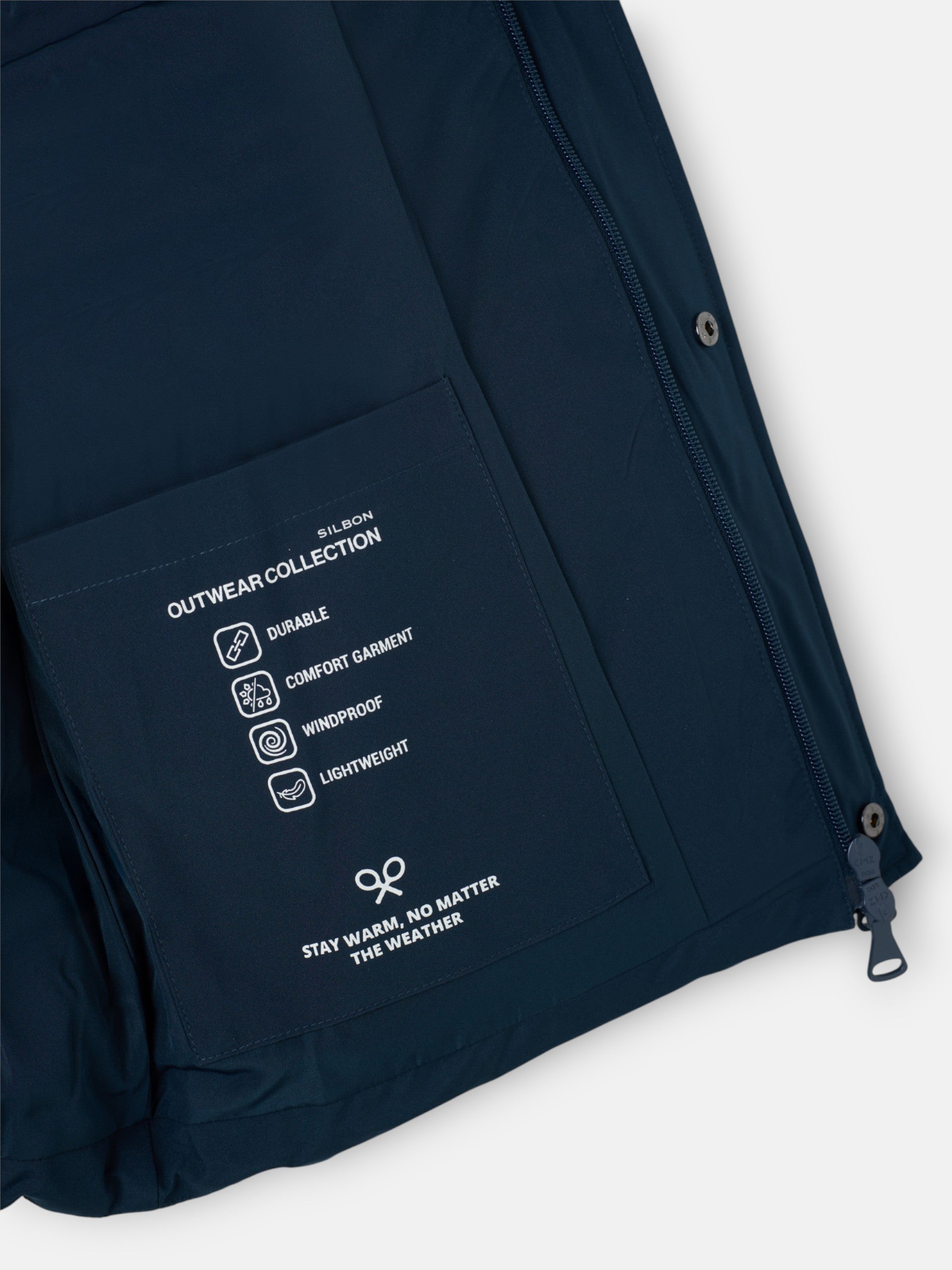 Manteau long matelassé pour enfant en bleu marine