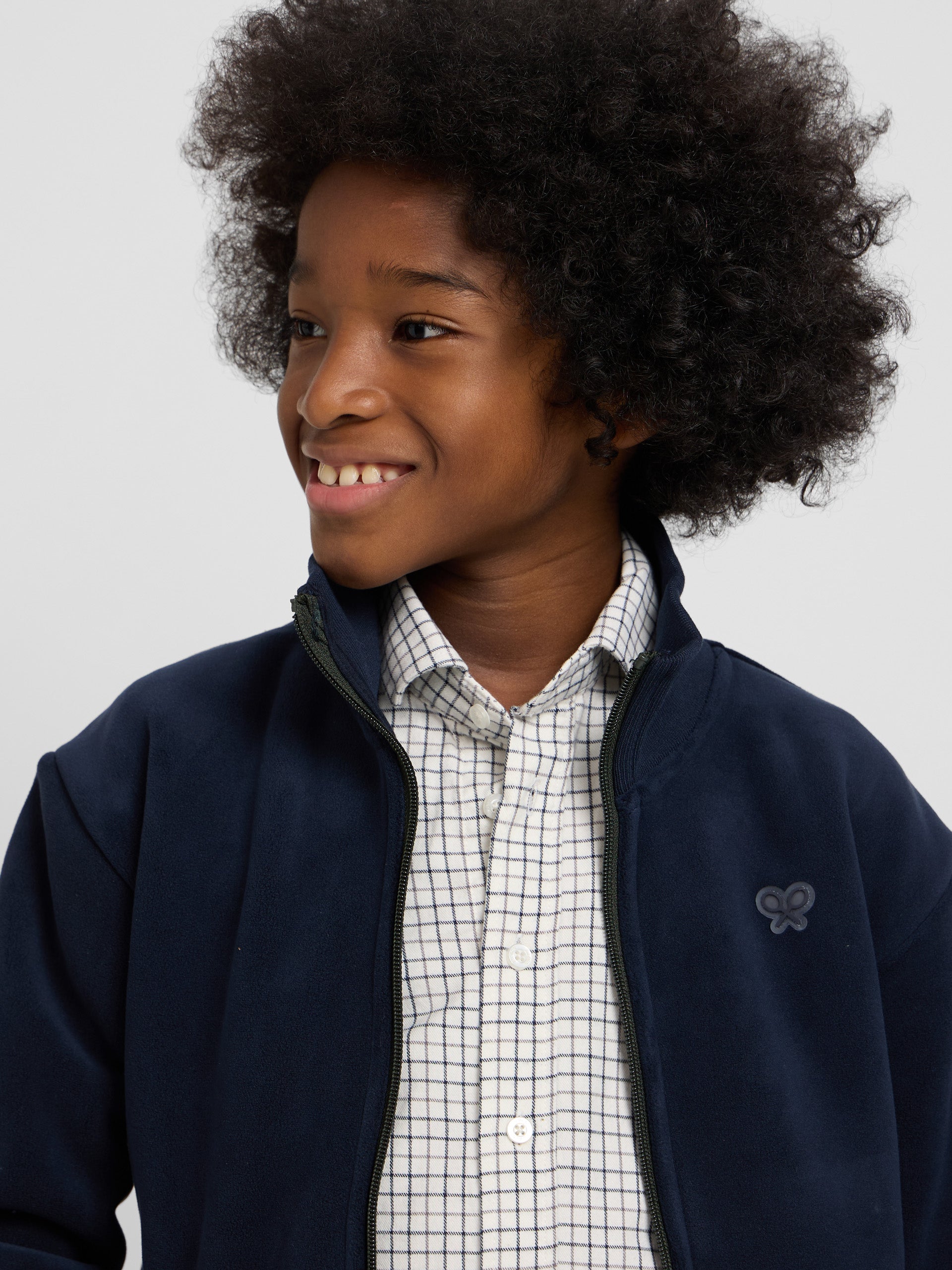 Forro polar liso kids azul marino