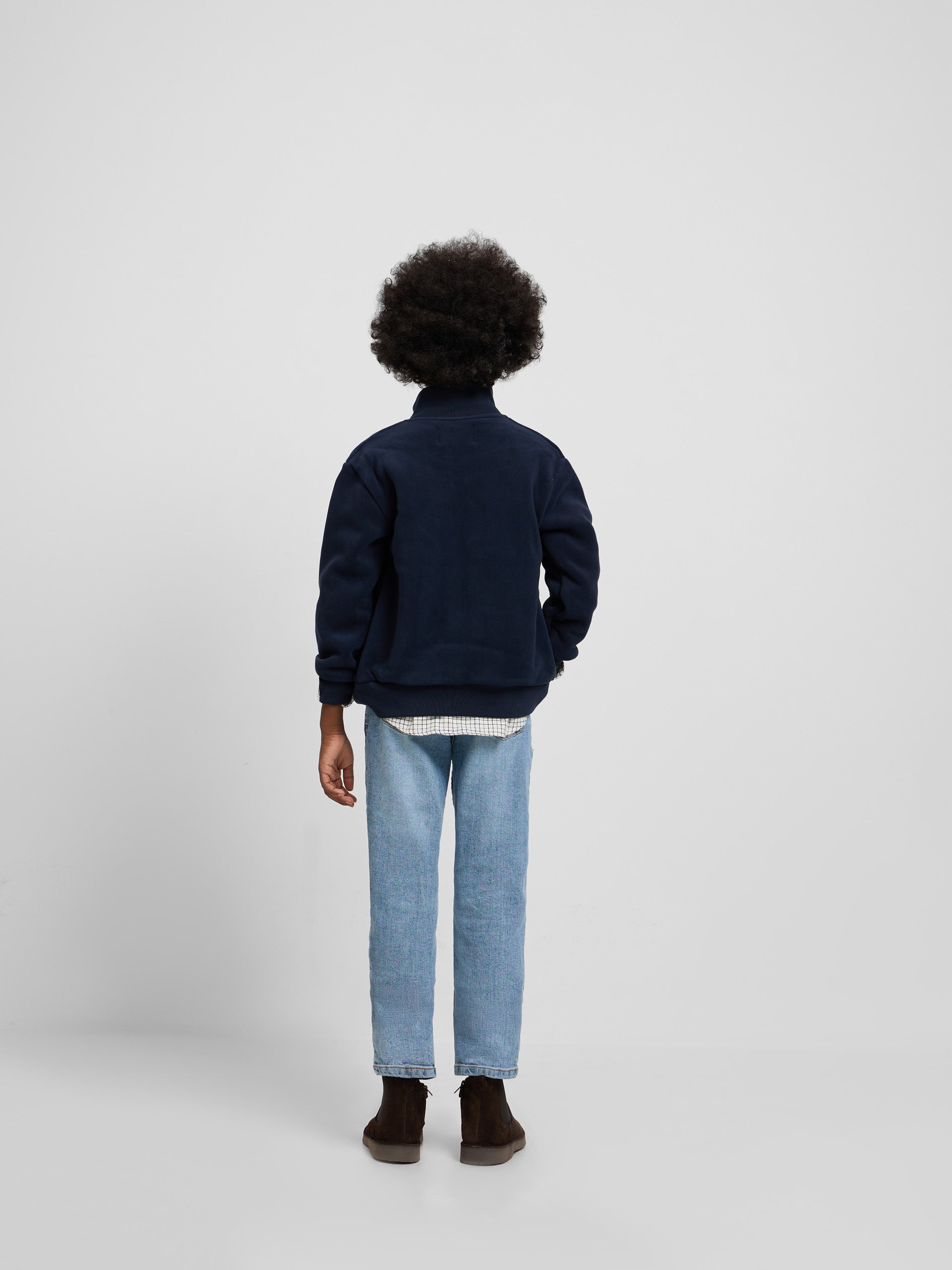 Forro polar liso kids azul marino