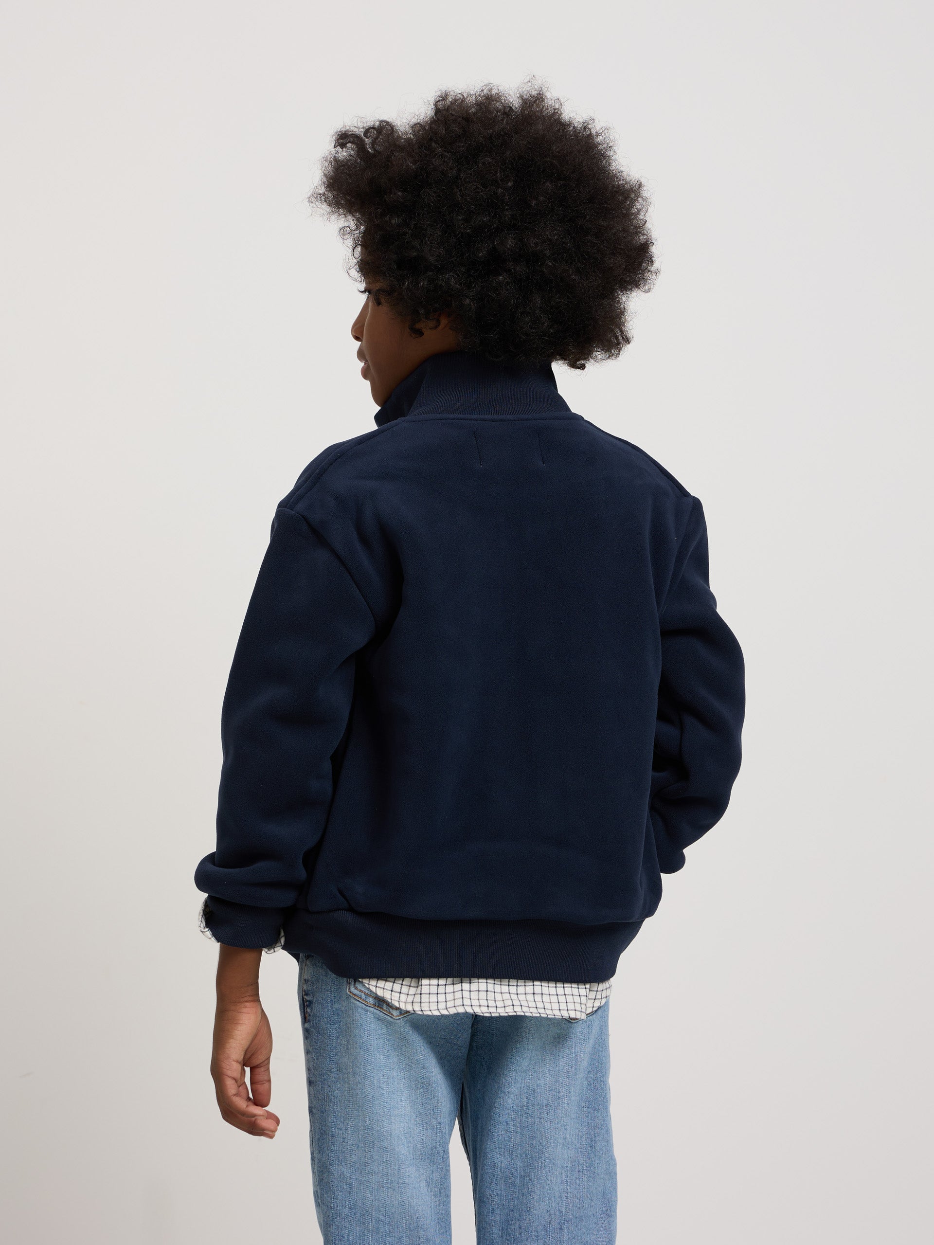 Forro polar liso kids azul marino