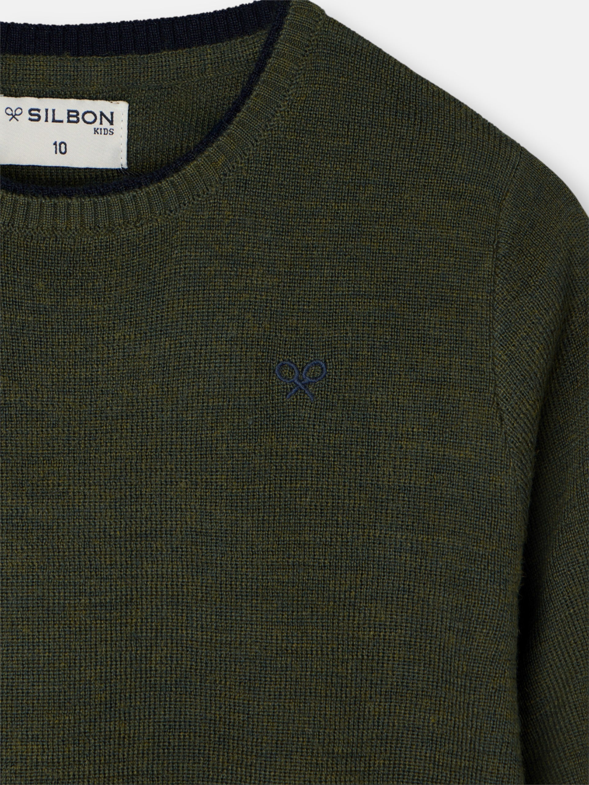 Camisola de criança canelada azul-marinho e verde