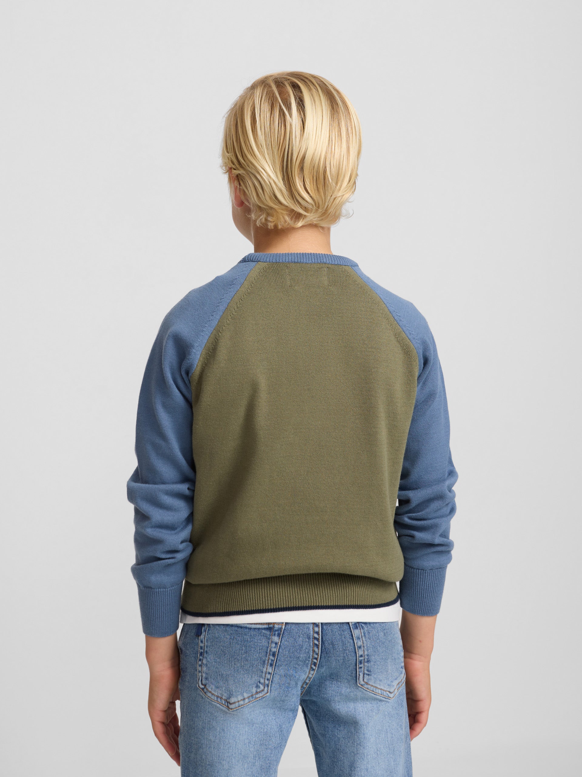 Camisola de criança de mangas azul-celeste