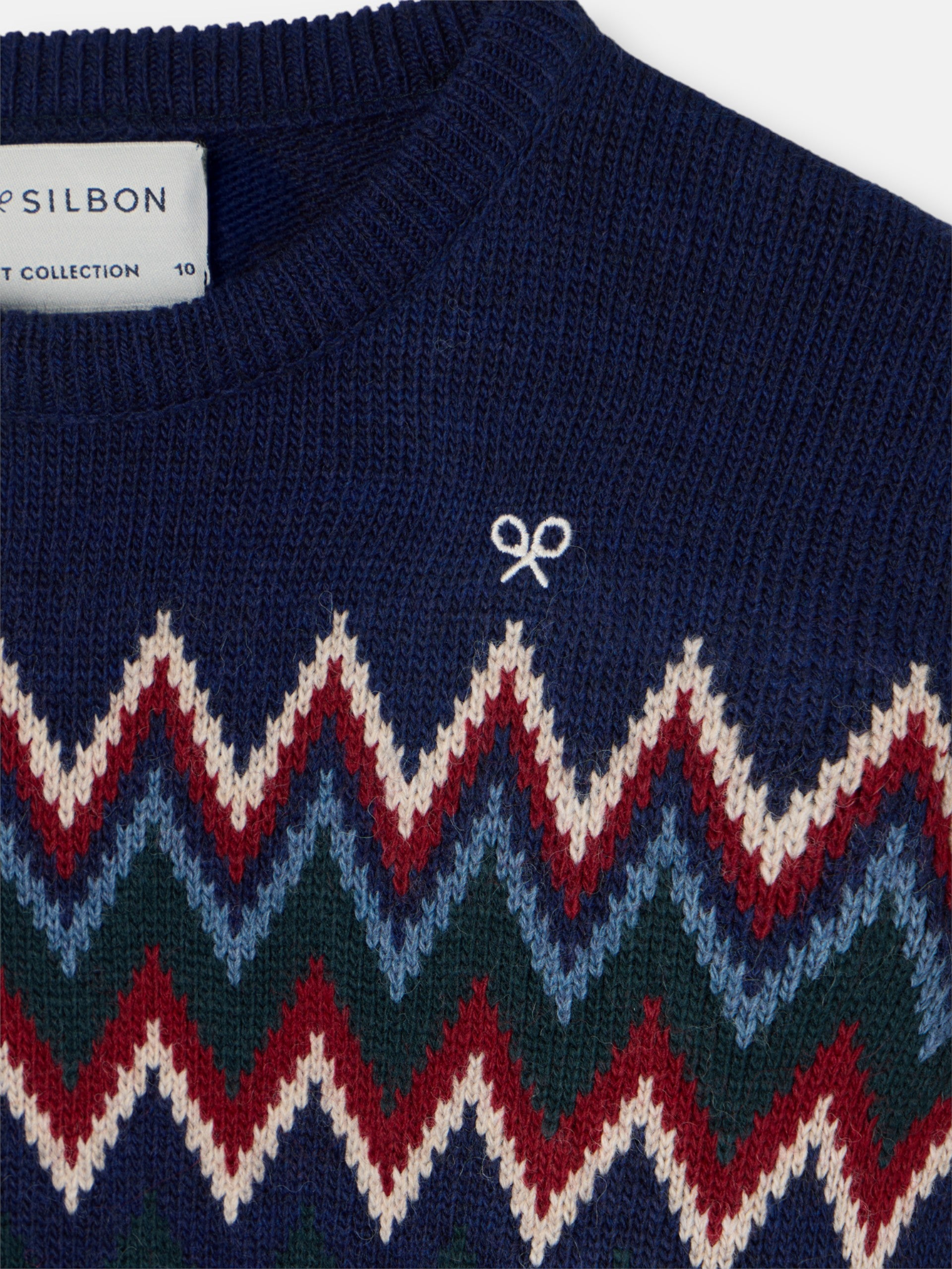 Jersey enfant jacquard vert