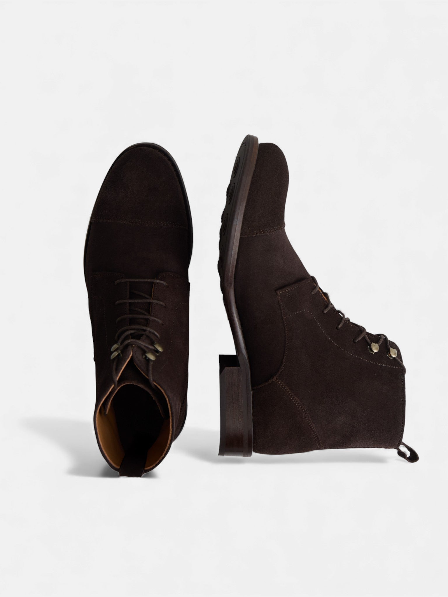 Bota alta serraje marron