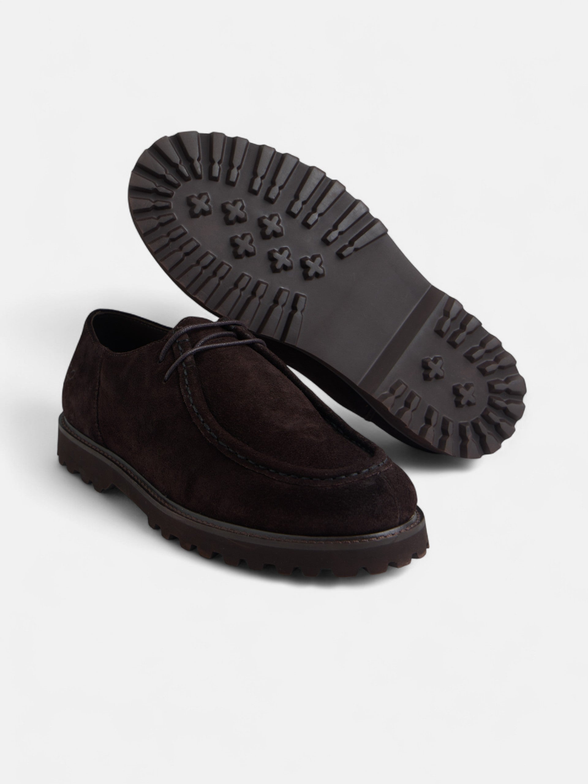 Zapato wallabee serraje marron