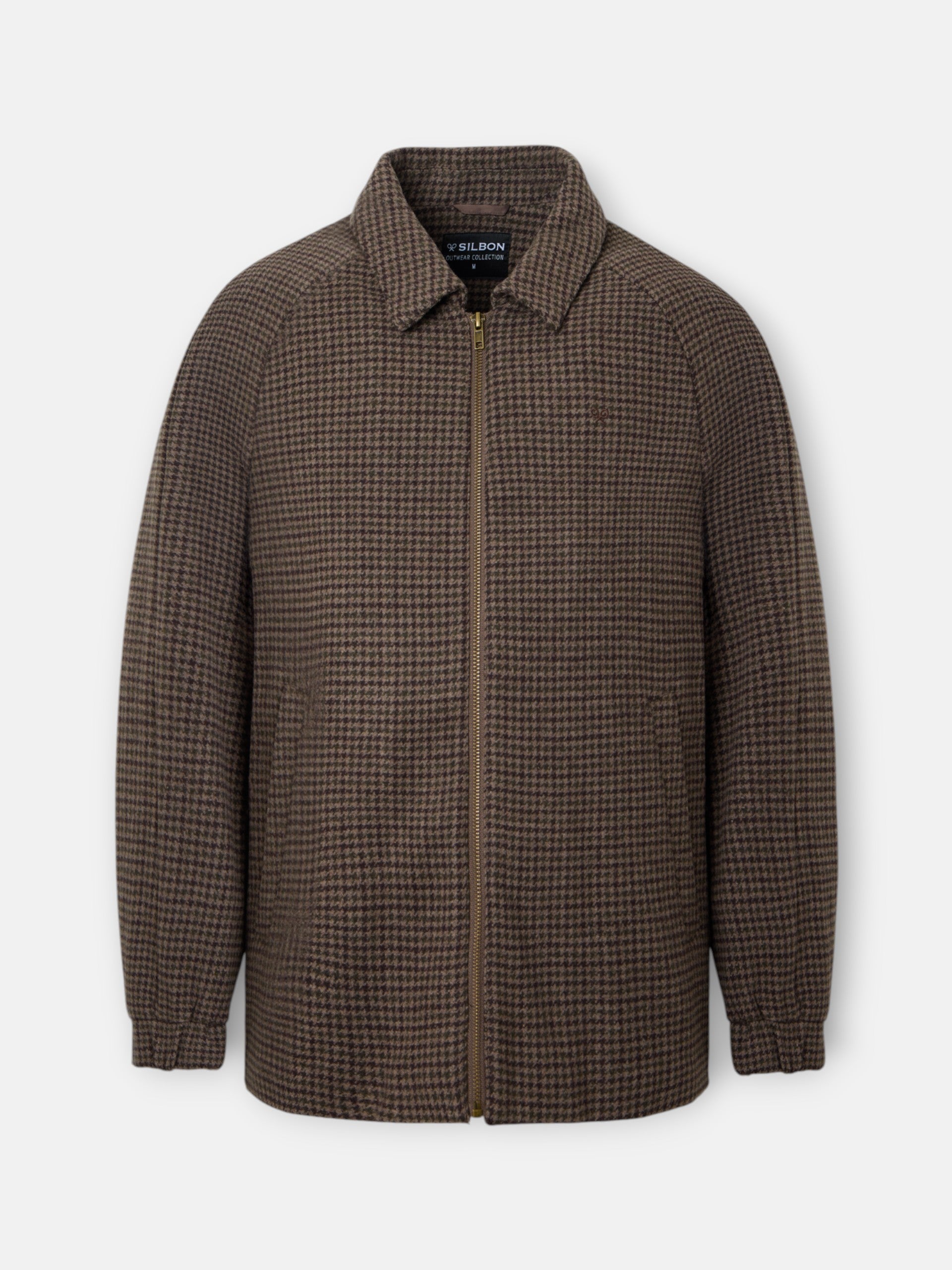 Green brown houndstooth jacket