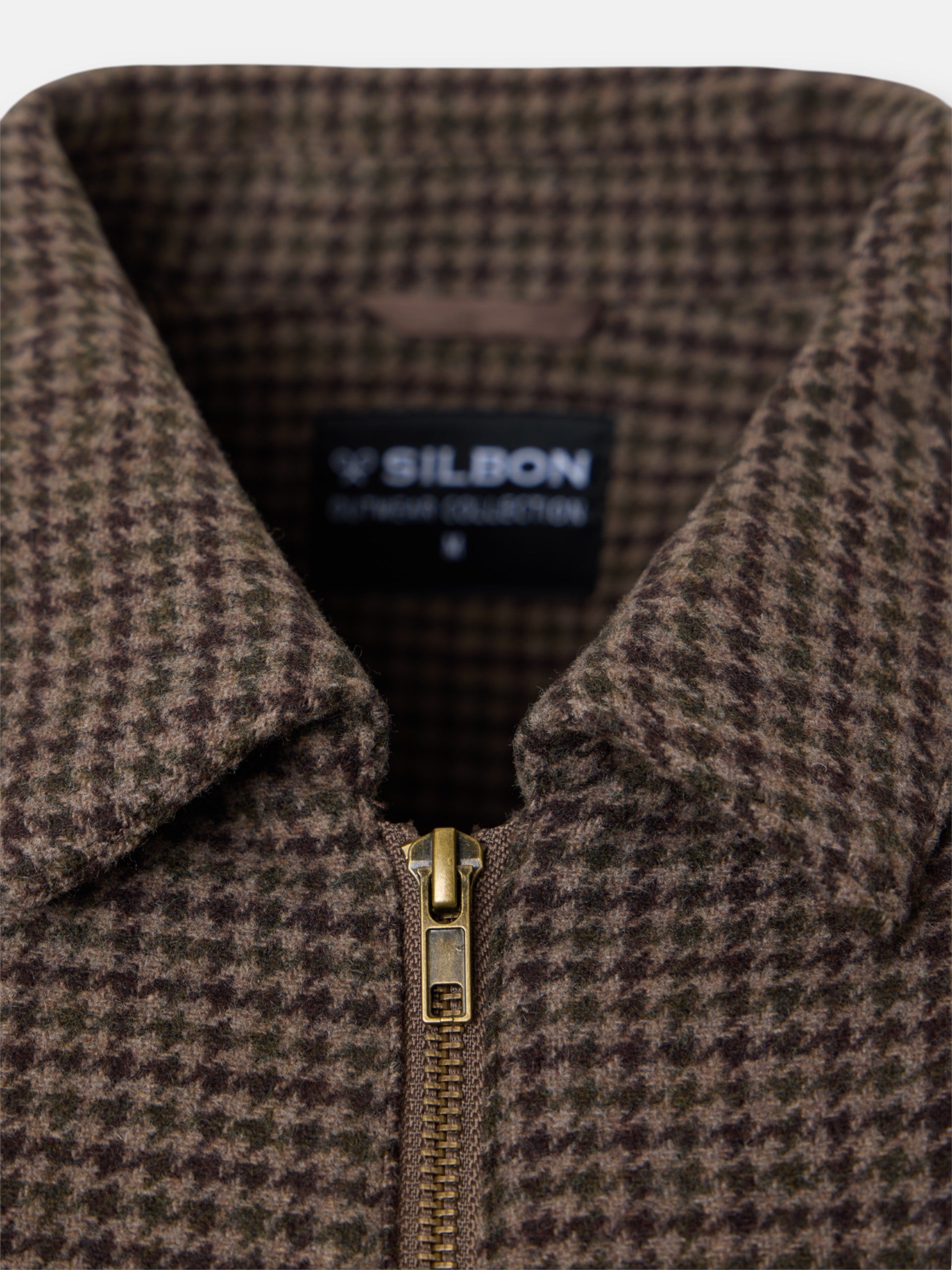 Green brown houndstooth jacket
