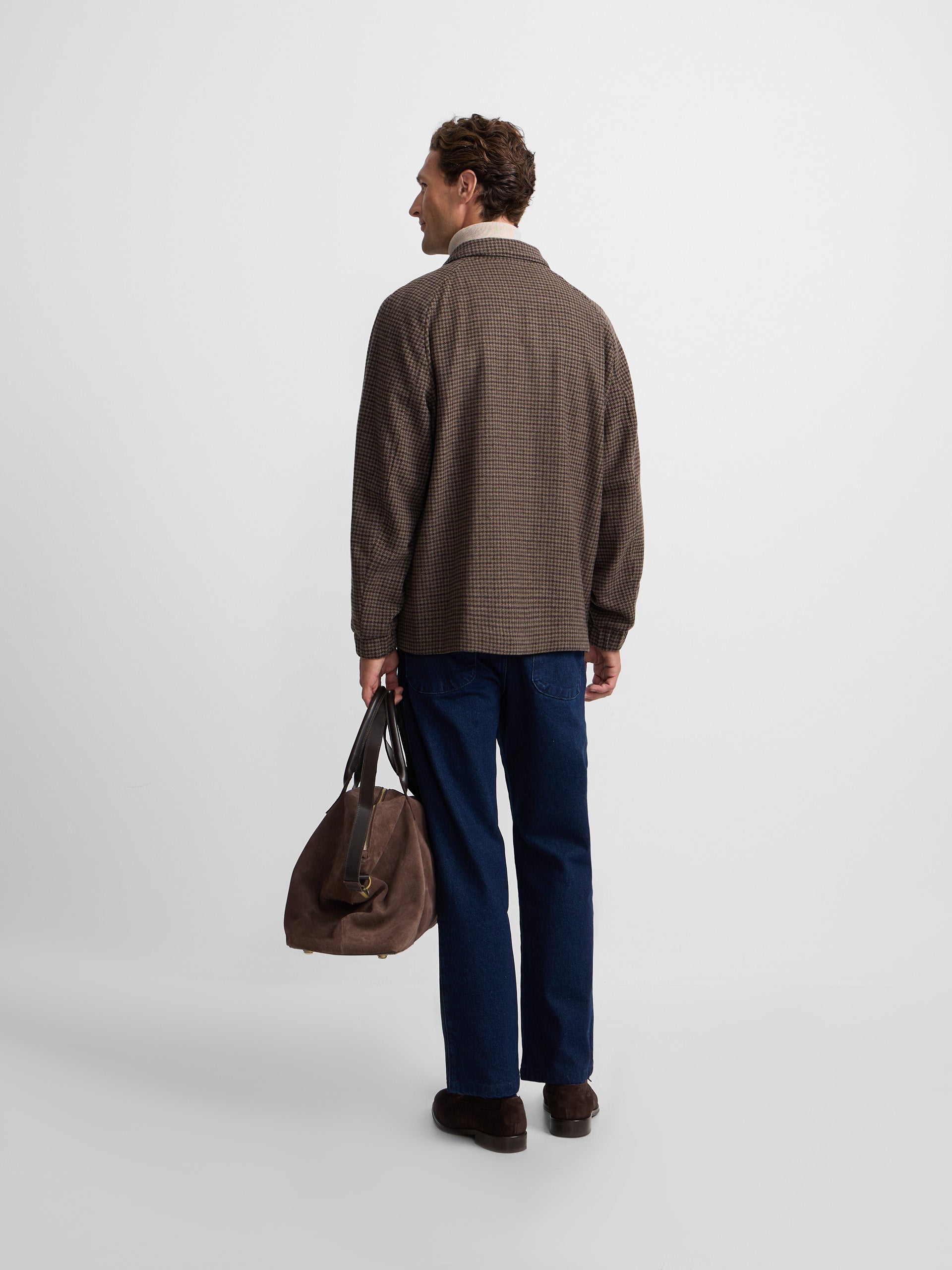 Green brown houndstooth jacket