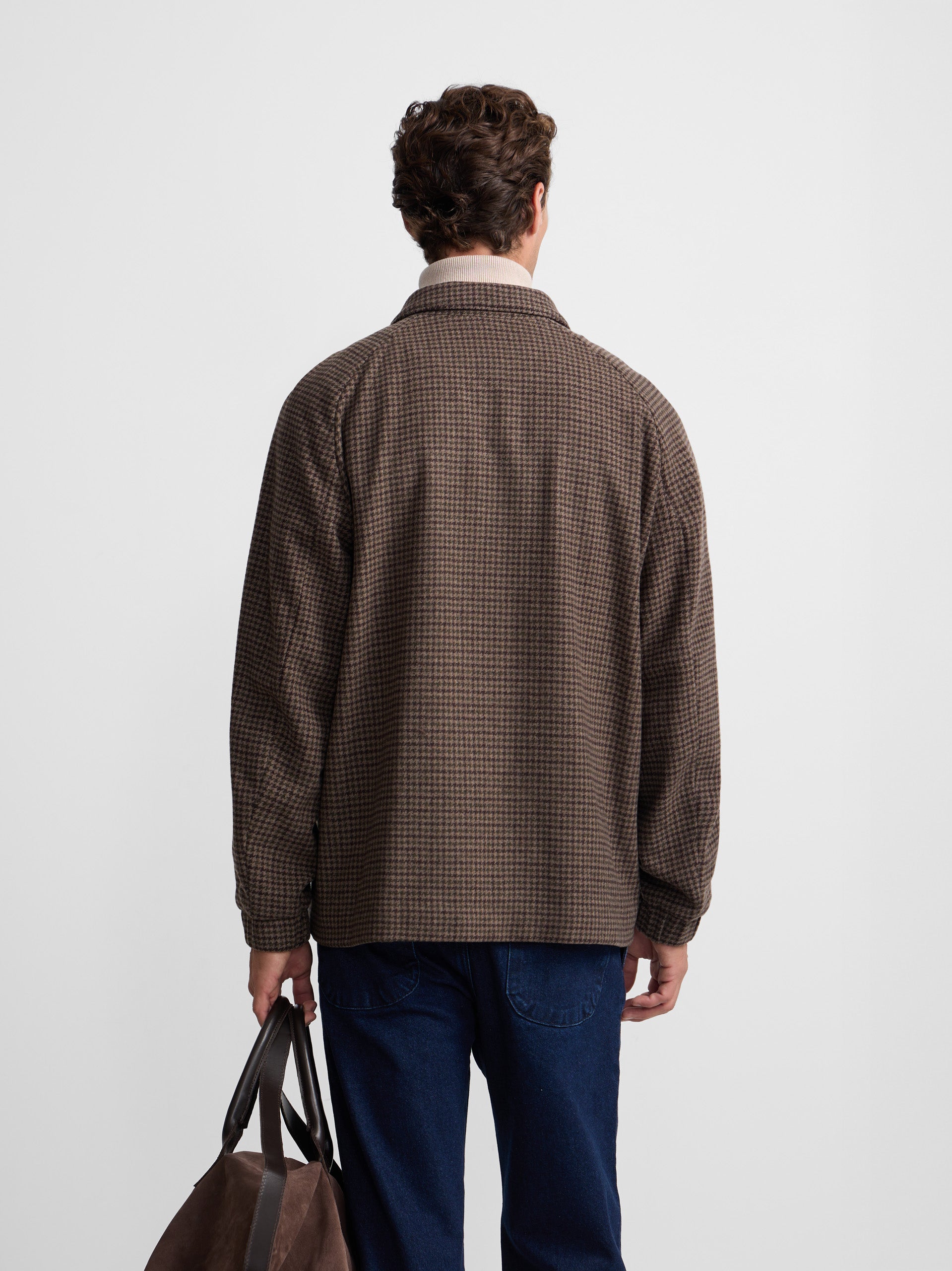 Green brown houndstooth jacket