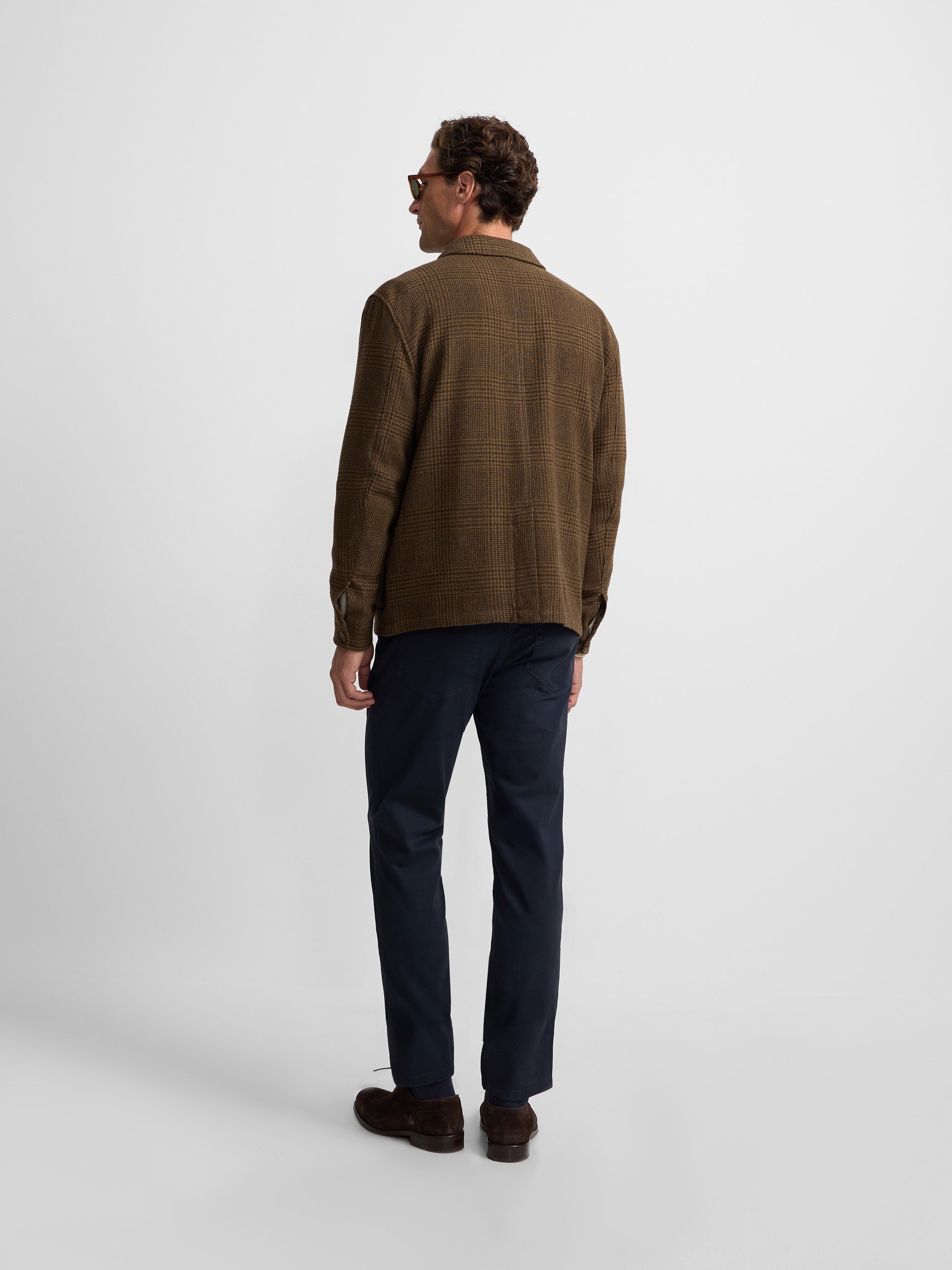 Veste Prince de Galles à poches marron