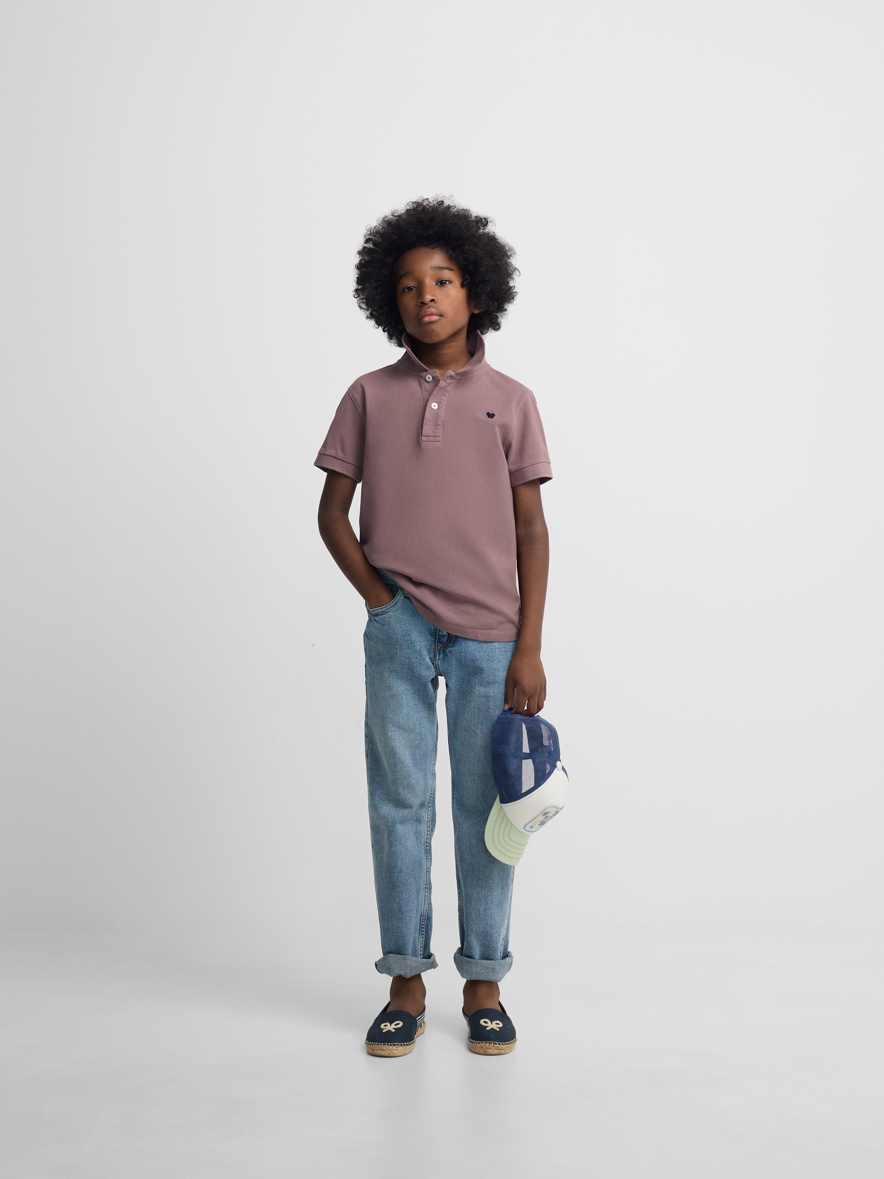Classic kids polo shirt in burgundy