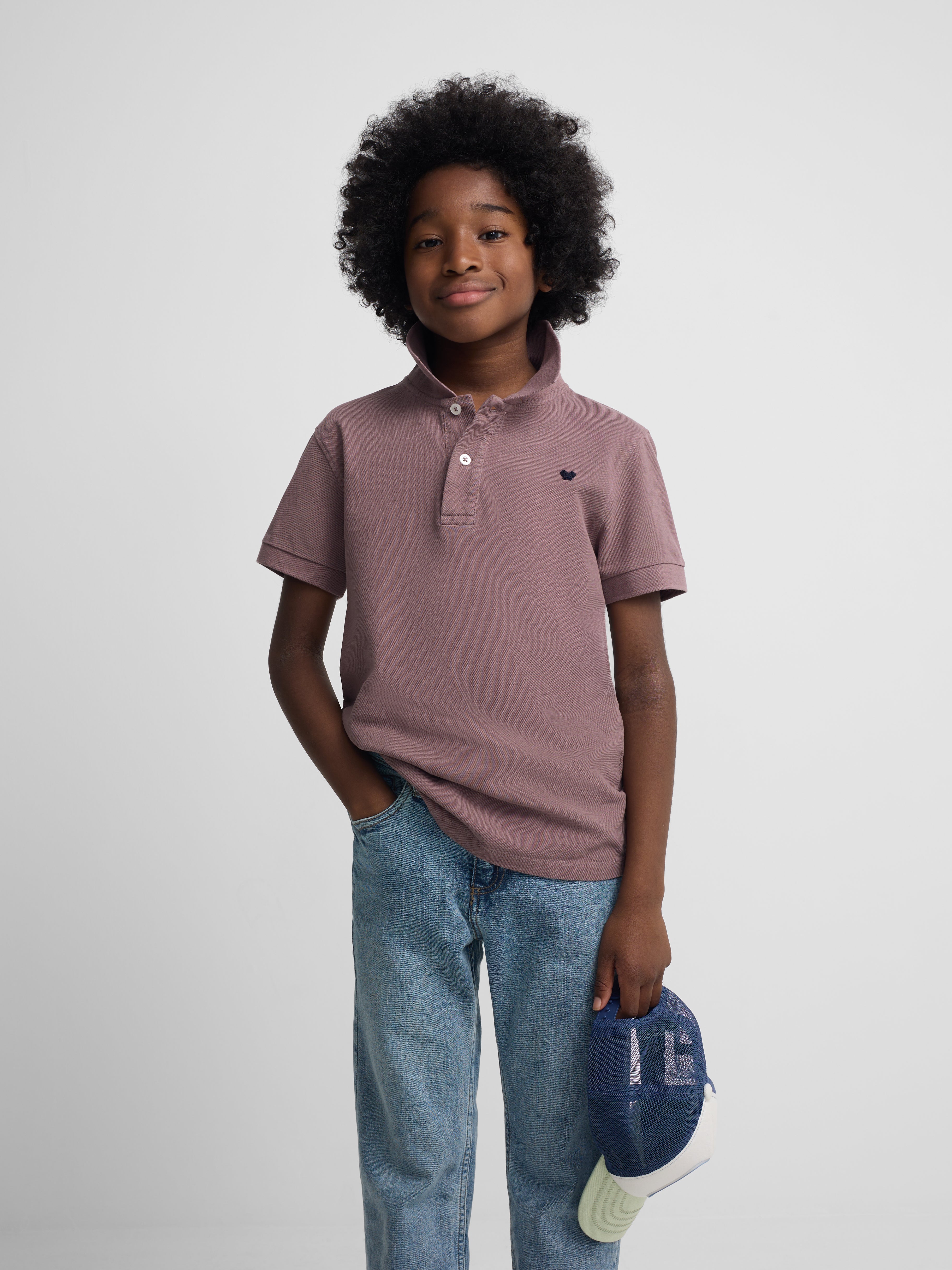 Classic kids polo shirt in burgundy