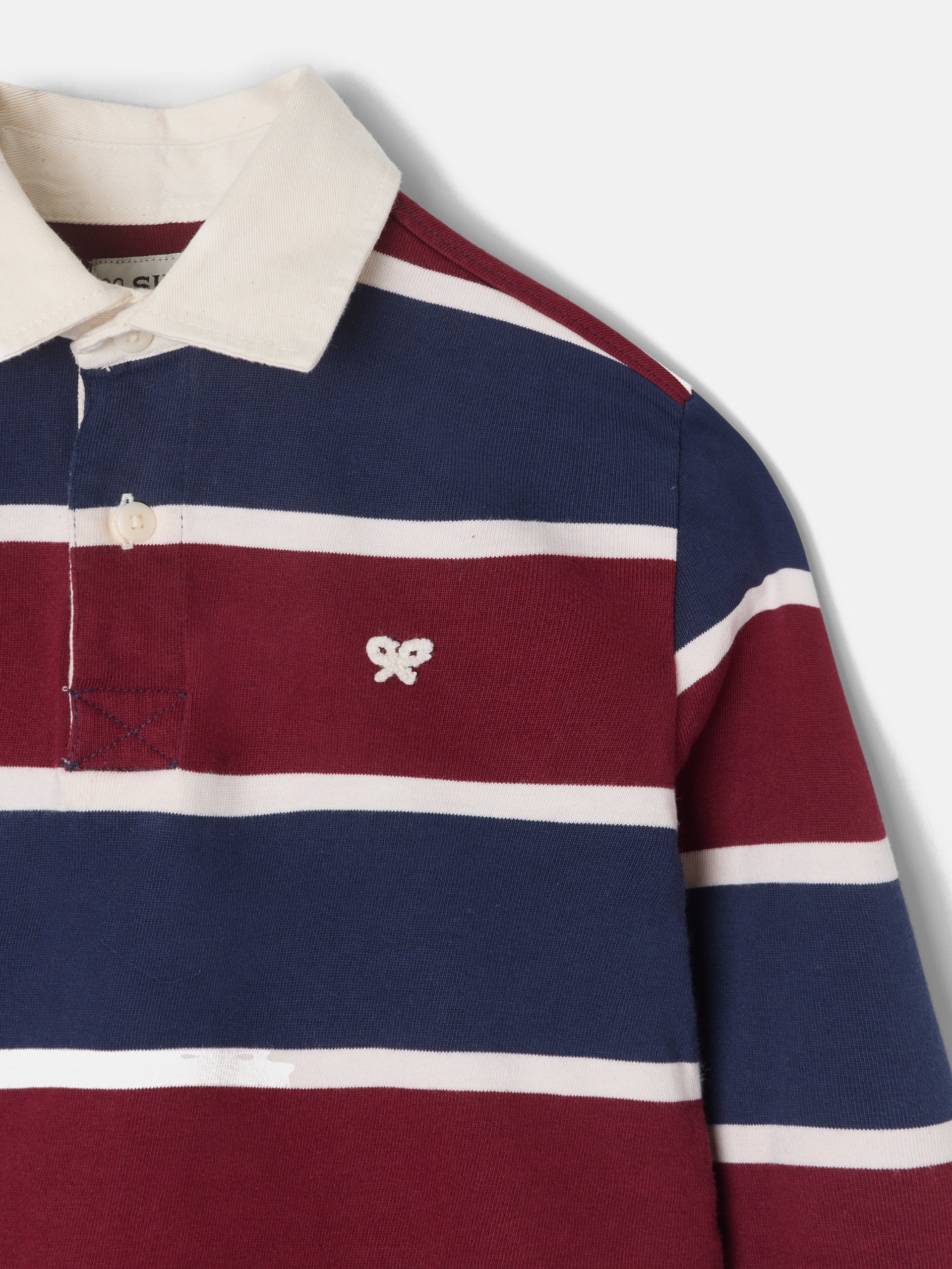 Polo kids clasico rugby rayas burdeos