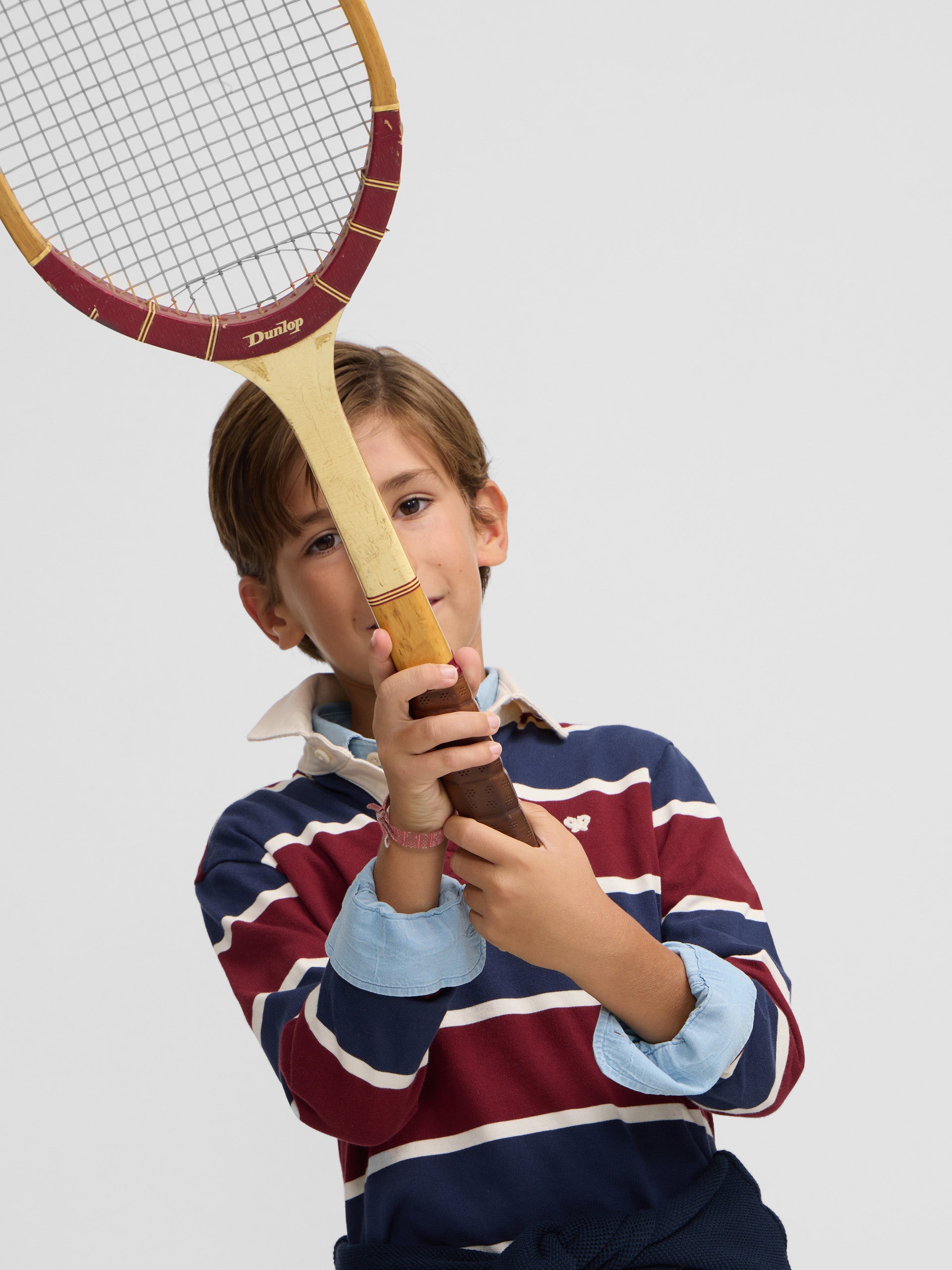 Polo kids clasico rugby rayas burdeos